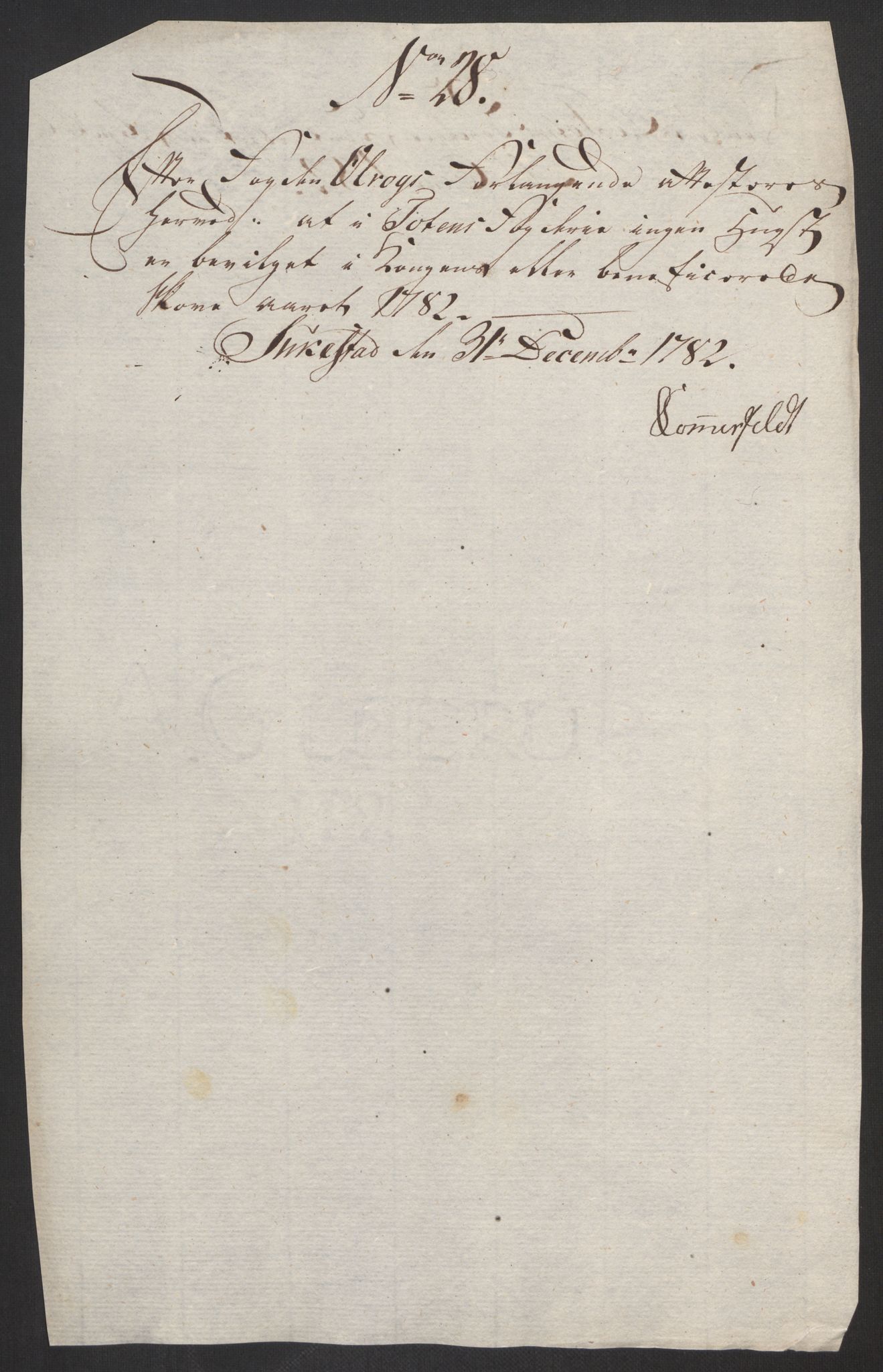 Rentekammeret inntil 1814, Reviderte regnskaper, Fogderegnskap, AV/RA-EA-4092/R19/L1369: Fogderegnskap Toten, Hadeland og Vardal, 1782, p. 137