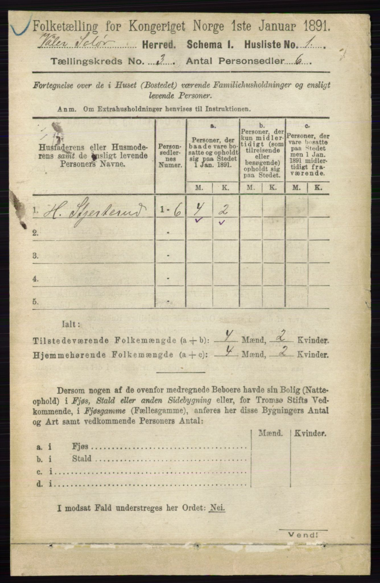 RA, 1891 census for 0426 Våler, 1891, p. 864