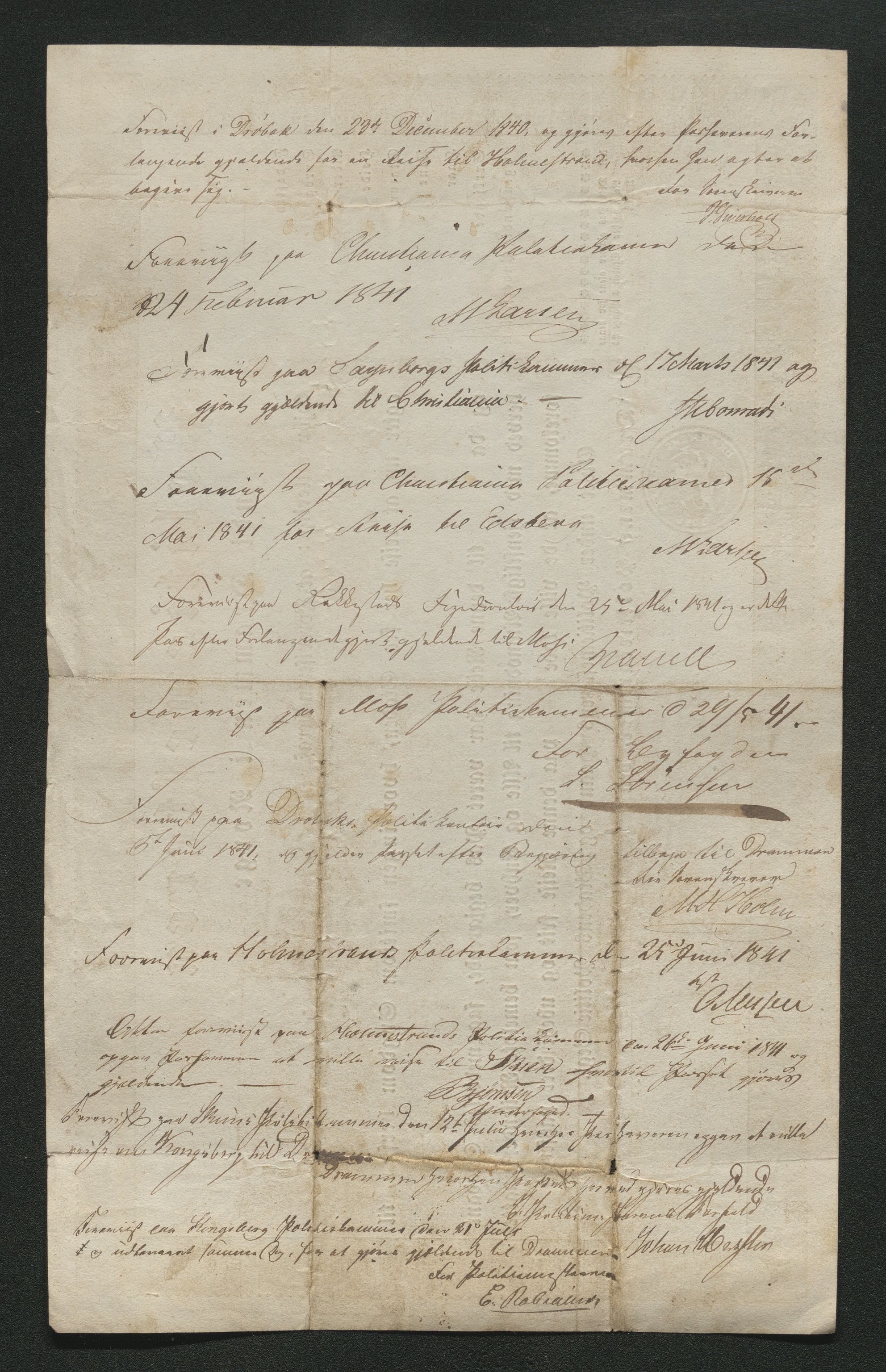 Drammen politikammer, SAKO/A-623/I/Ia/Iab/L0006: Innleverte pass, 1841-1842, p. 232