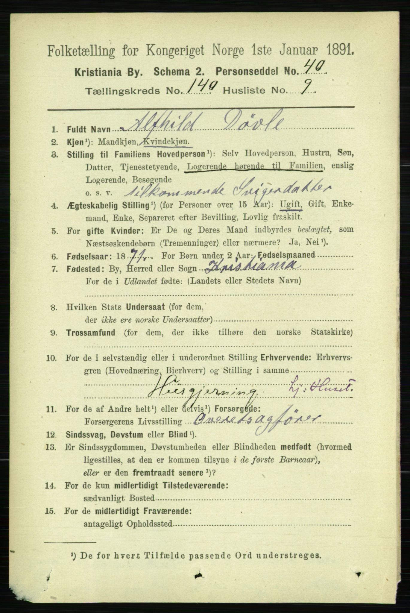 RA, 1891 census for 0301 Kristiania, 1891, p. 77937