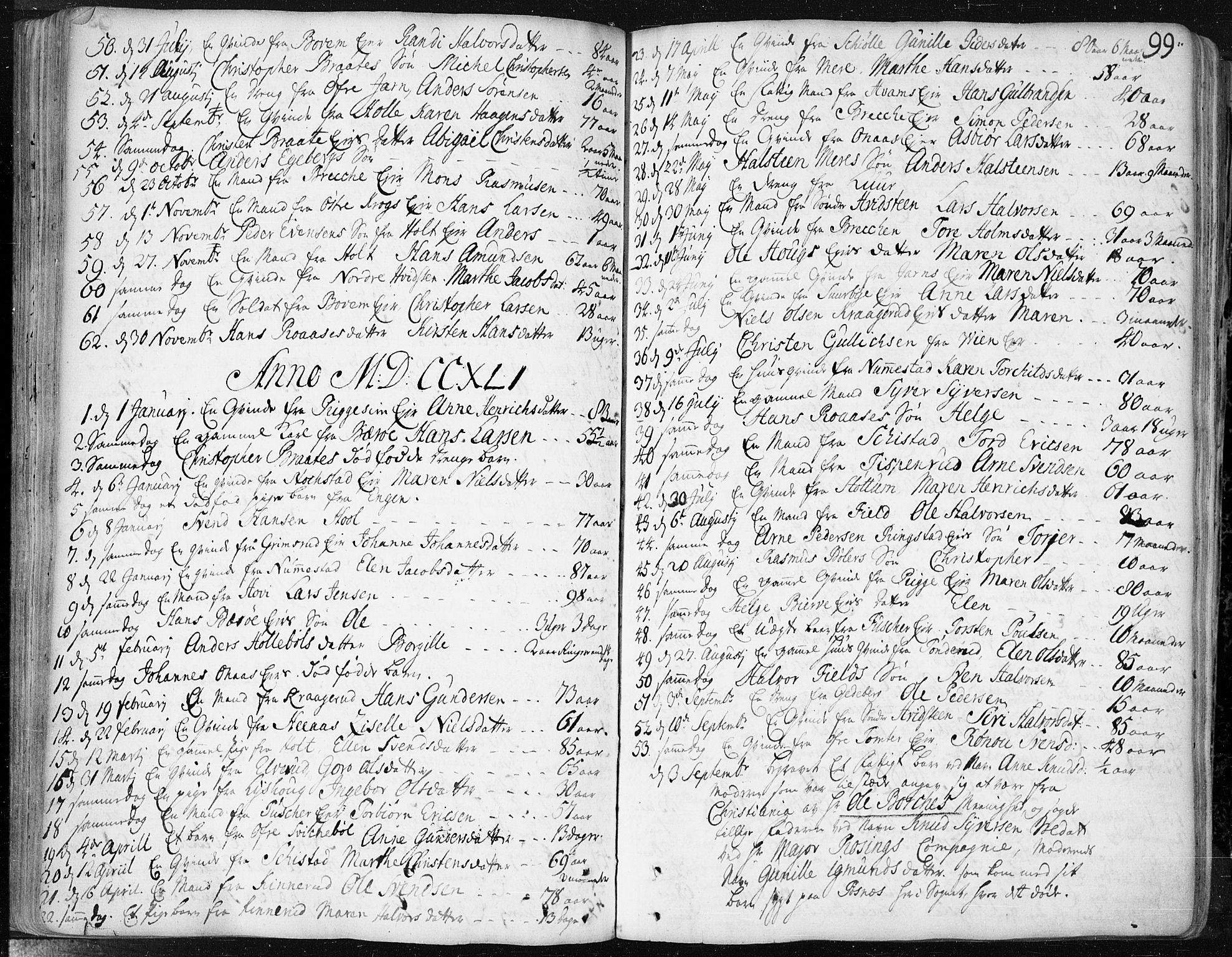 Hobøl prestekontor Kirkebøker, SAO/A-2002/F/Fa/L0001: Parish register (official) no. I 1, 1733-1814, p. 99