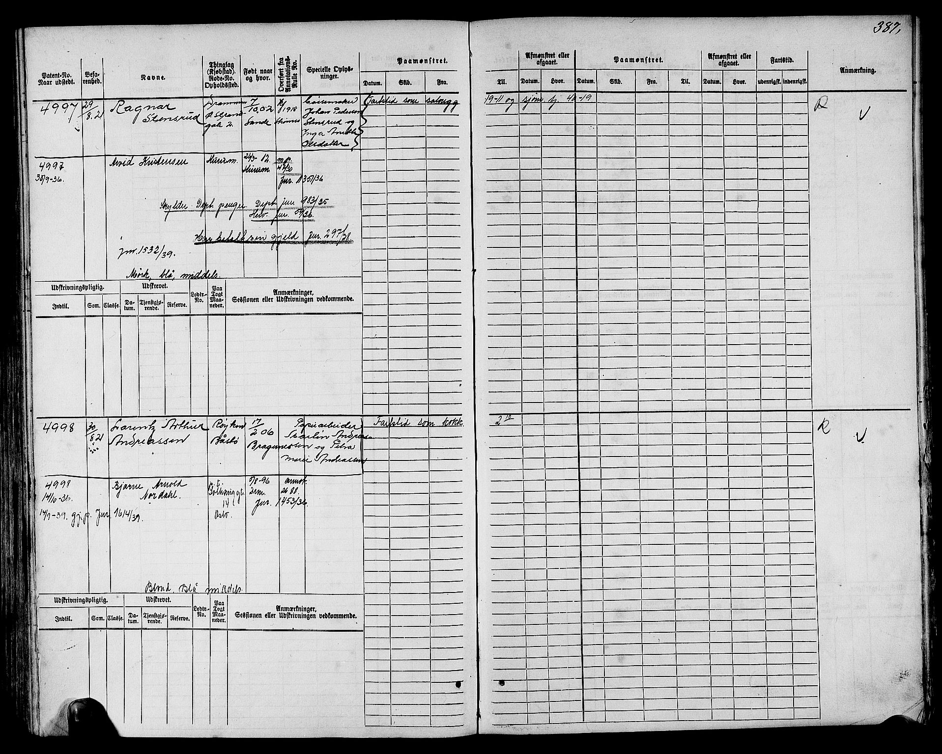 Drammen innrulleringsdistrikt, SAKO/A-781/F/Fc/L0006: Hovedrulle, 1913, p. 239