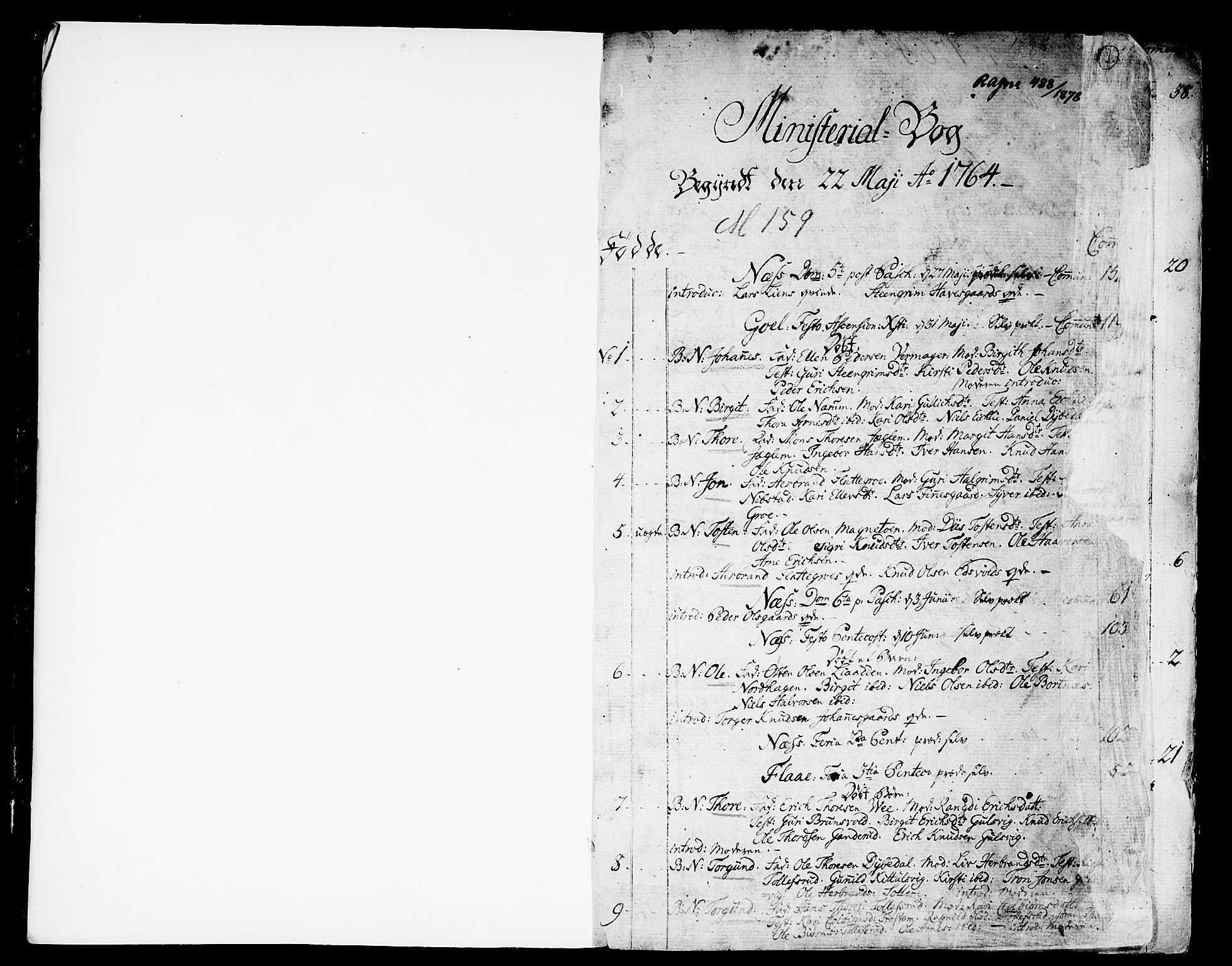 Nes kirkebøker, SAKO/A-236/F/Fa/L0004: Parish register (official) no. 4, 1764-1786, p. 0-1