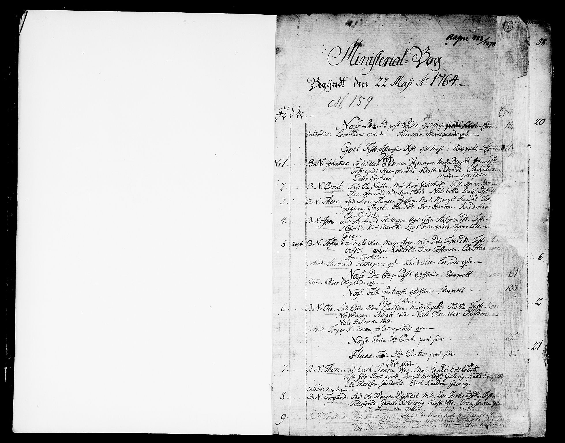 Nes kirkebøker, AV/SAKO-A-236/F/Fa/L0004: Parish register (official) no. 4, 1764-1786, p. 0-1