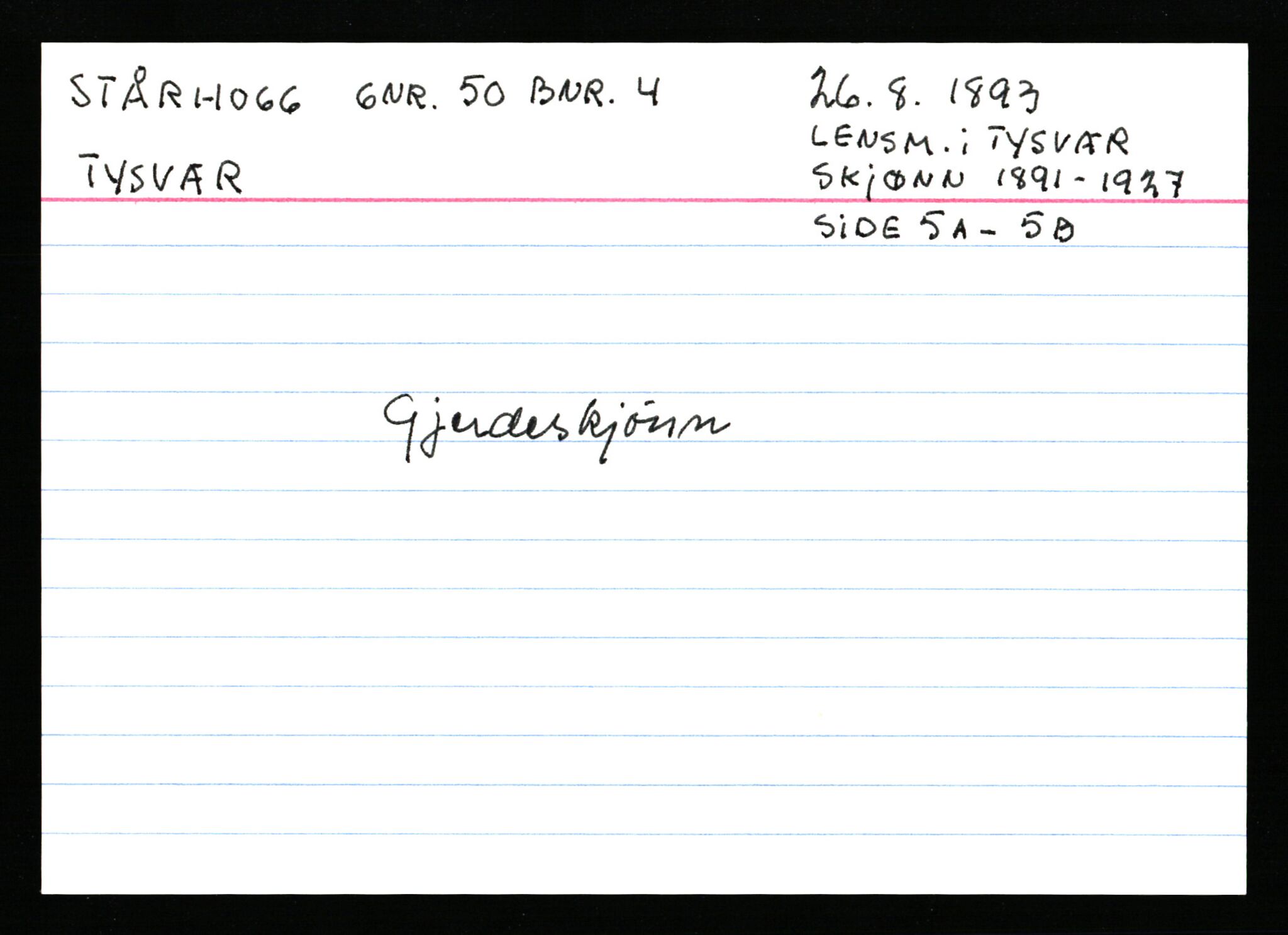 Statsarkivet i Stavanger, AV/SAST-A-101971/03/Y/Ym/L0056: Åstedskort sortert etter gårdsnavn: Stokkeland - Sund, 1600-1950, p. 618