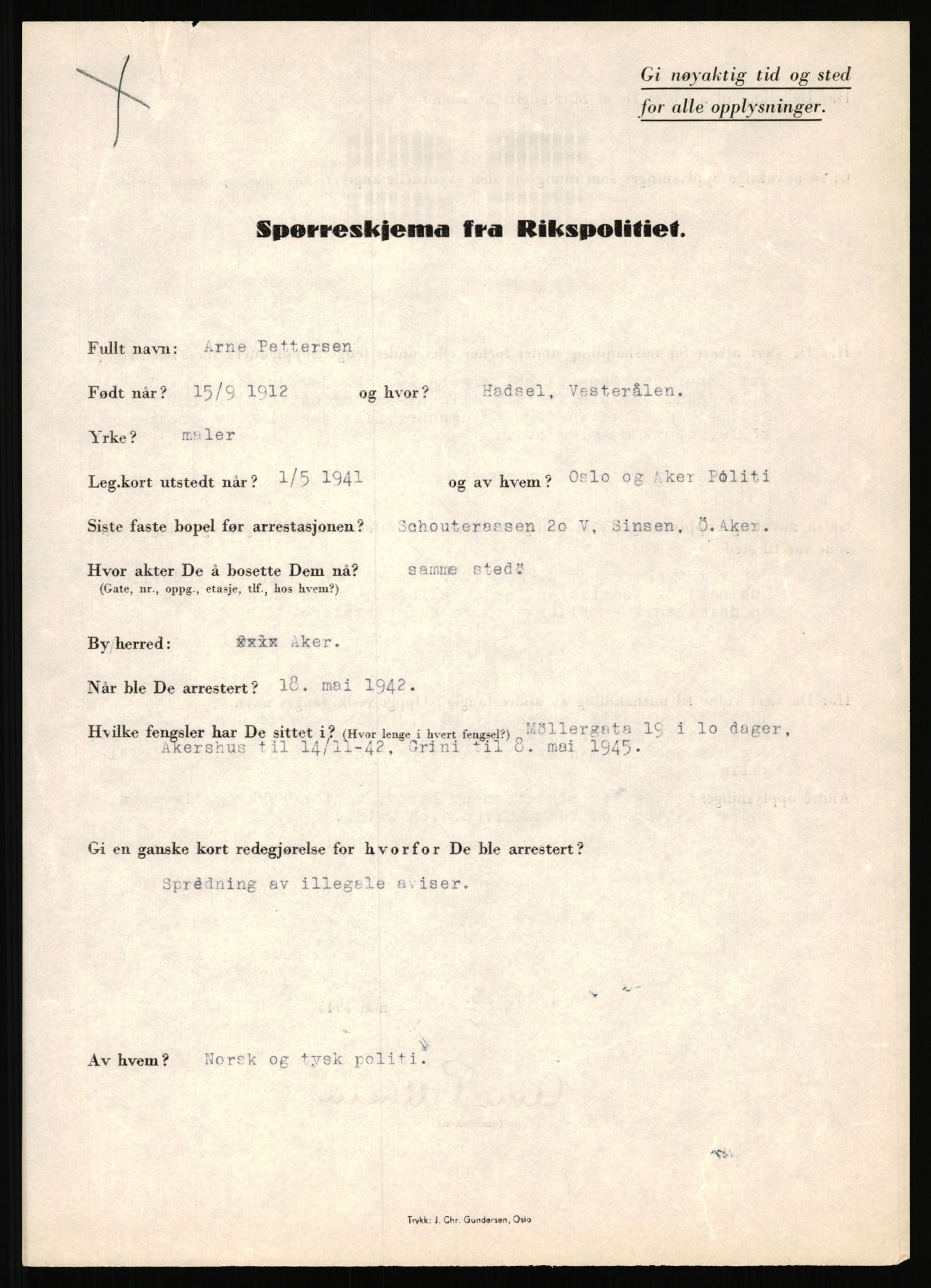 Rikspolitisjefen, AV/RA-S-1560/L/L0014: Pettersen, Aksel - Savosnick, Ernst, 1940-1945, p. 11