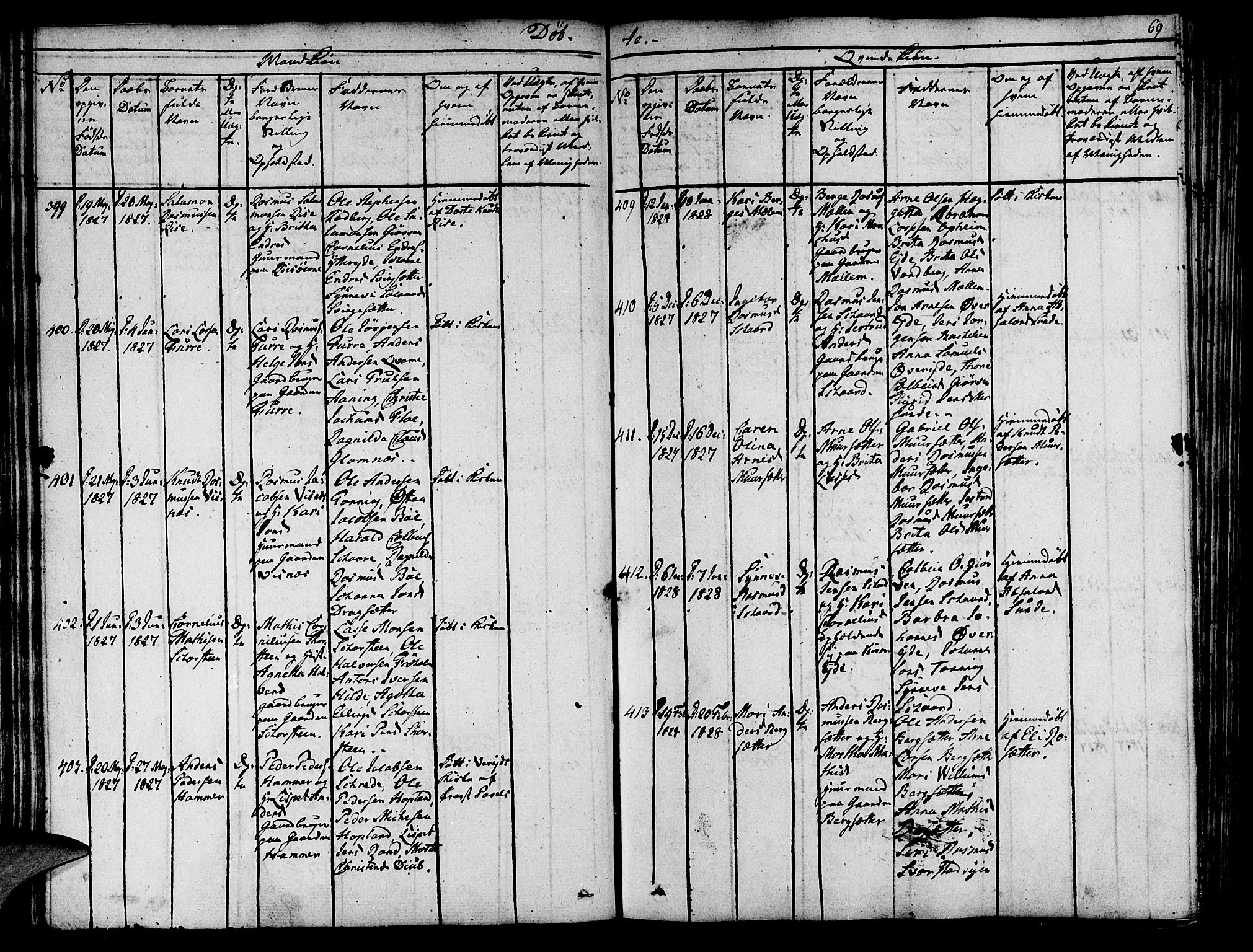 Innvik sokneprestembete, SAB/A-80501: Parish register (official) no. A 3, 1820-1832, p. 69