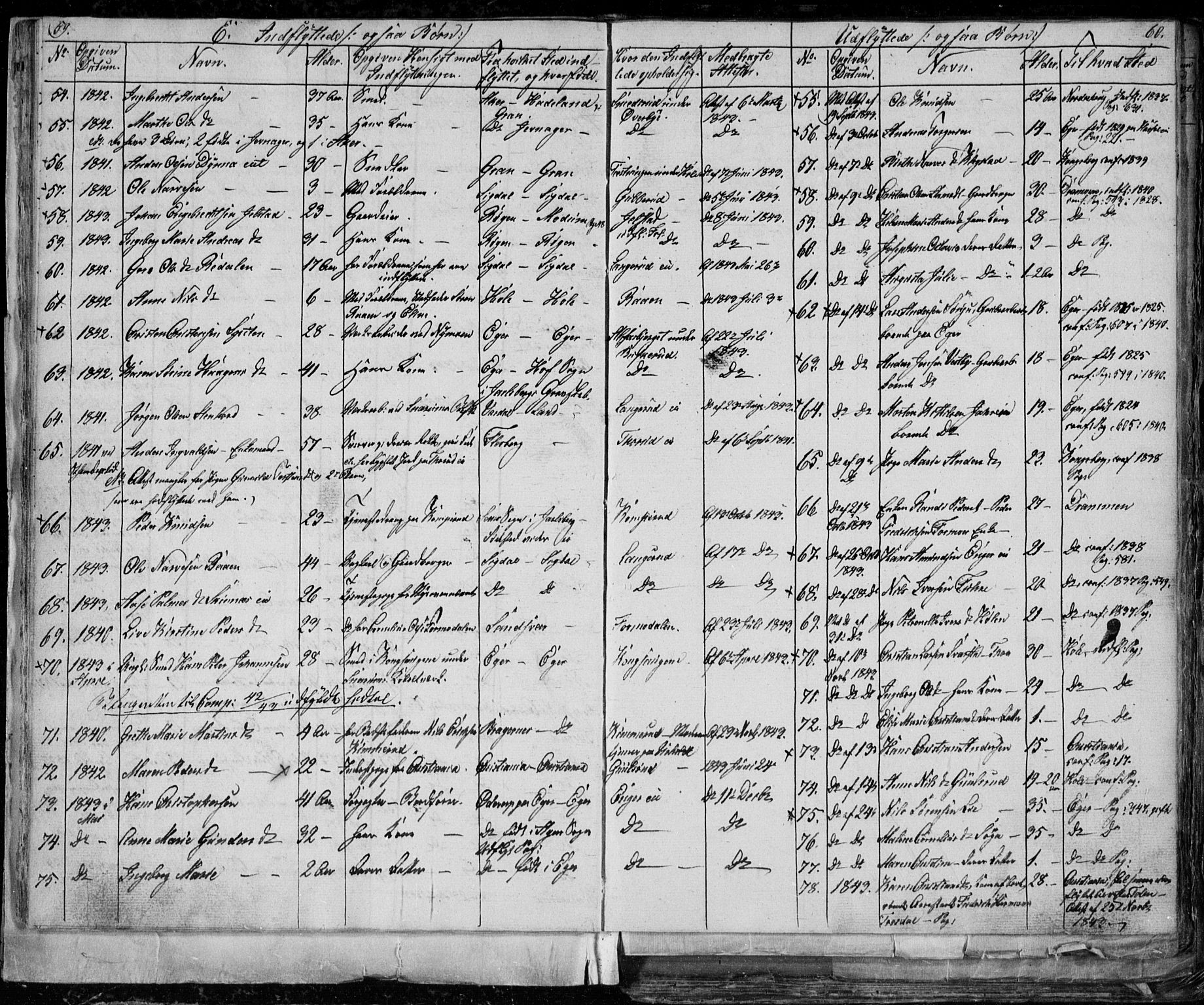 Modum kirkebøker, AV/SAKO-A-234/G/Ga/L0004: Parish register (copy) no. I 4, 1843-1846, p. 59-60