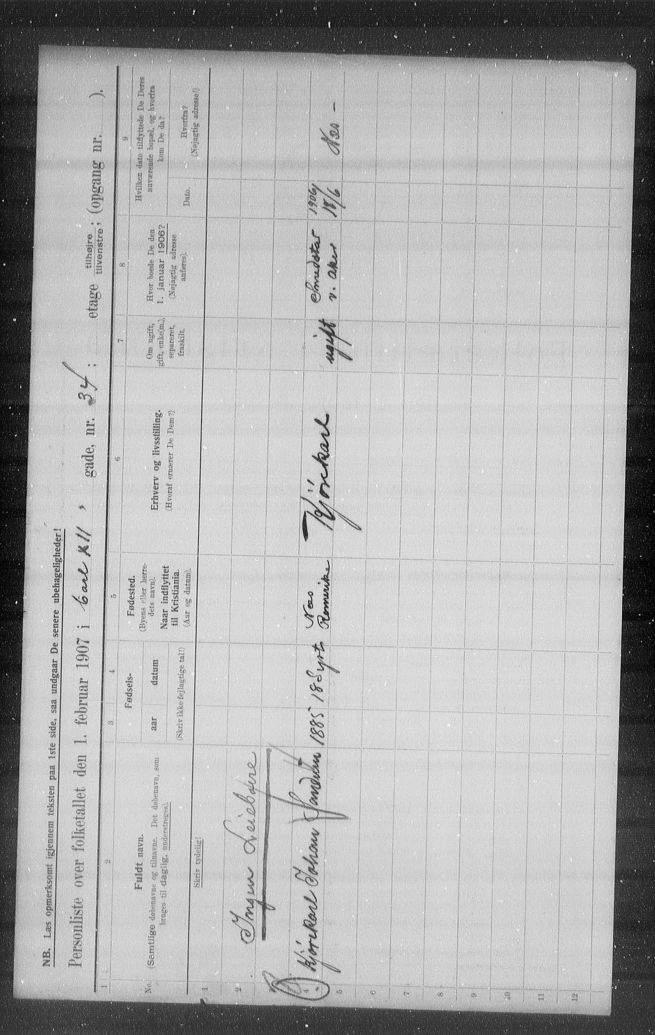 OBA, Municipal Census 1907 for Kristiania, 1907, p. 24806