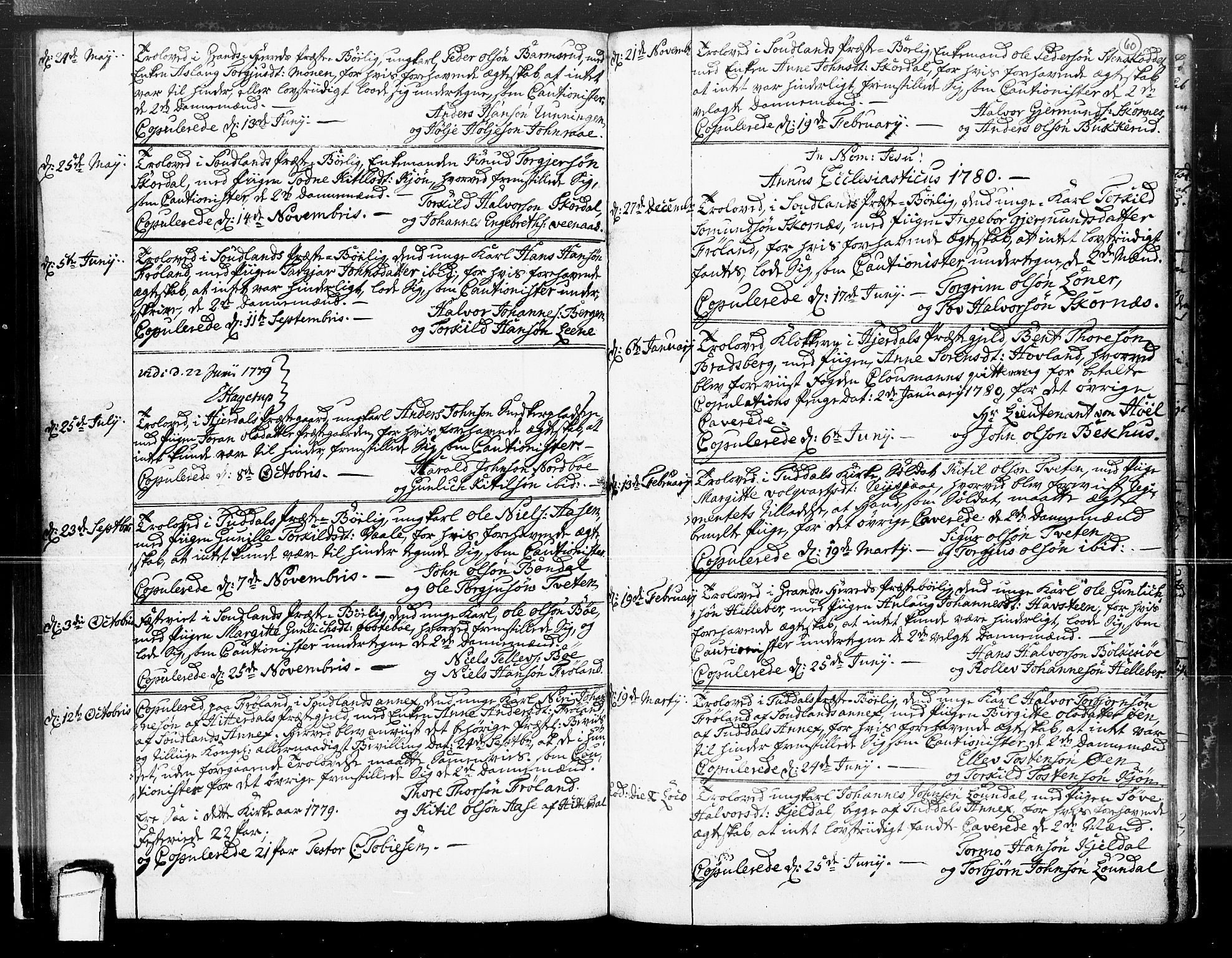 Hjartdal kirkebøker, SAKO/A-270/F/Fa/L0004: Parish register (official) no. I 4, 1727-1795, p. 60