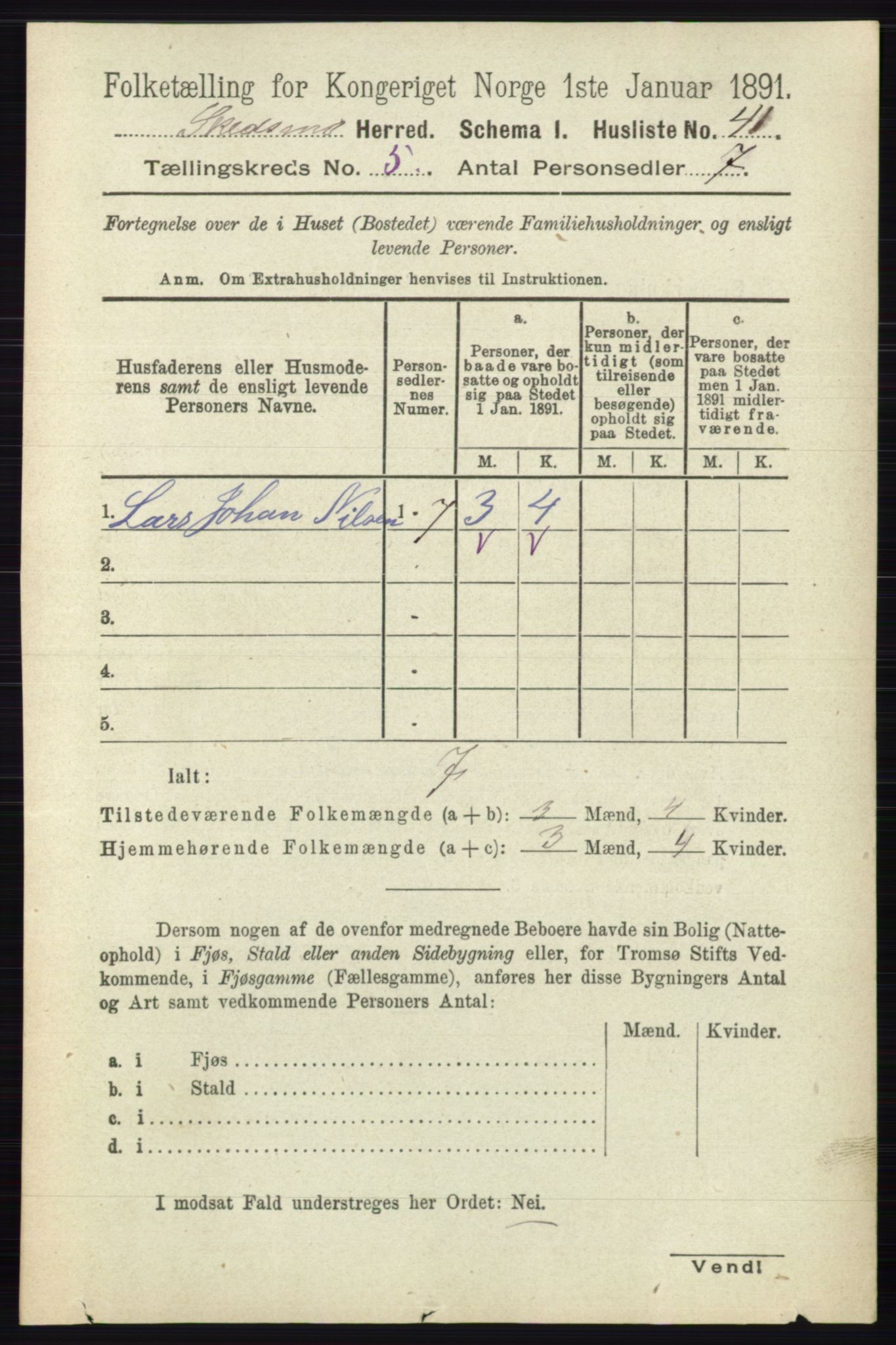 RA, 1891 census for 0231 Skedsmo, 1891, p. 2286