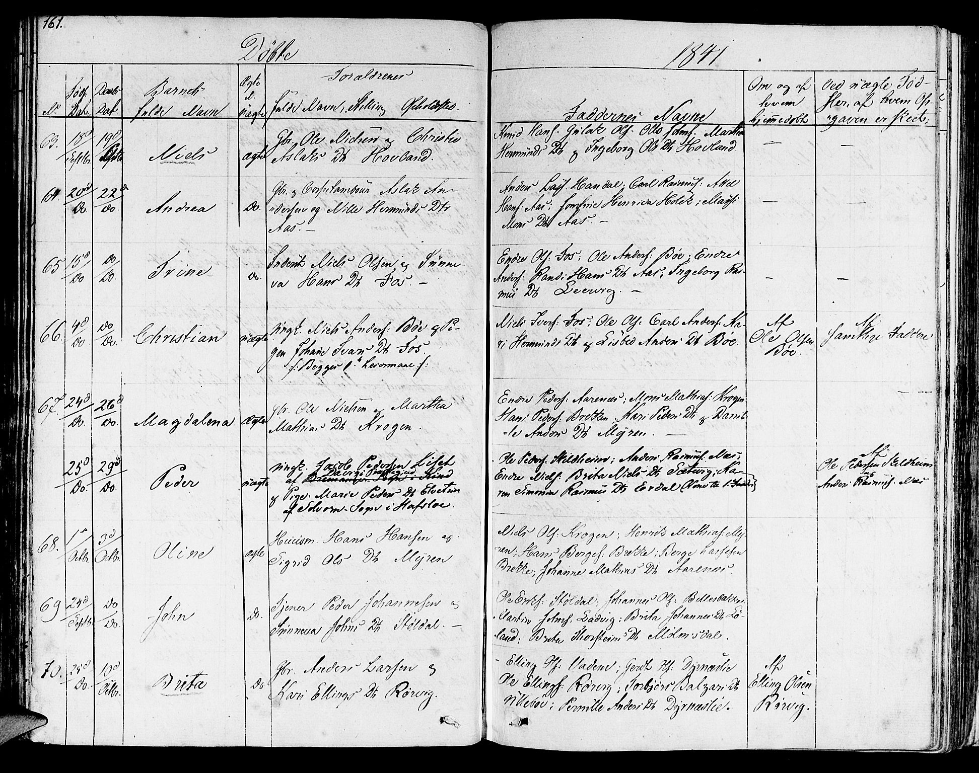 Lavik sokneprestembete, SAB/A-80901: Parish register (official) no. A 2I, 1821-1842, p. 161