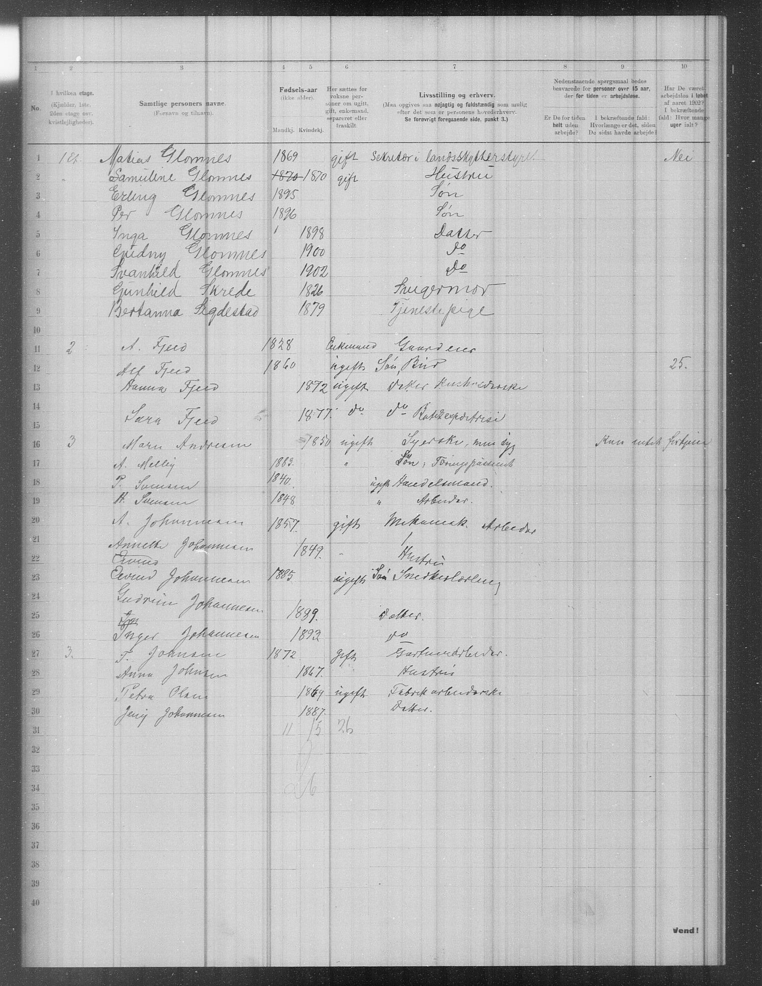 OBA, Municipal Census 1902 for Kristiania, 1902, p. 1940