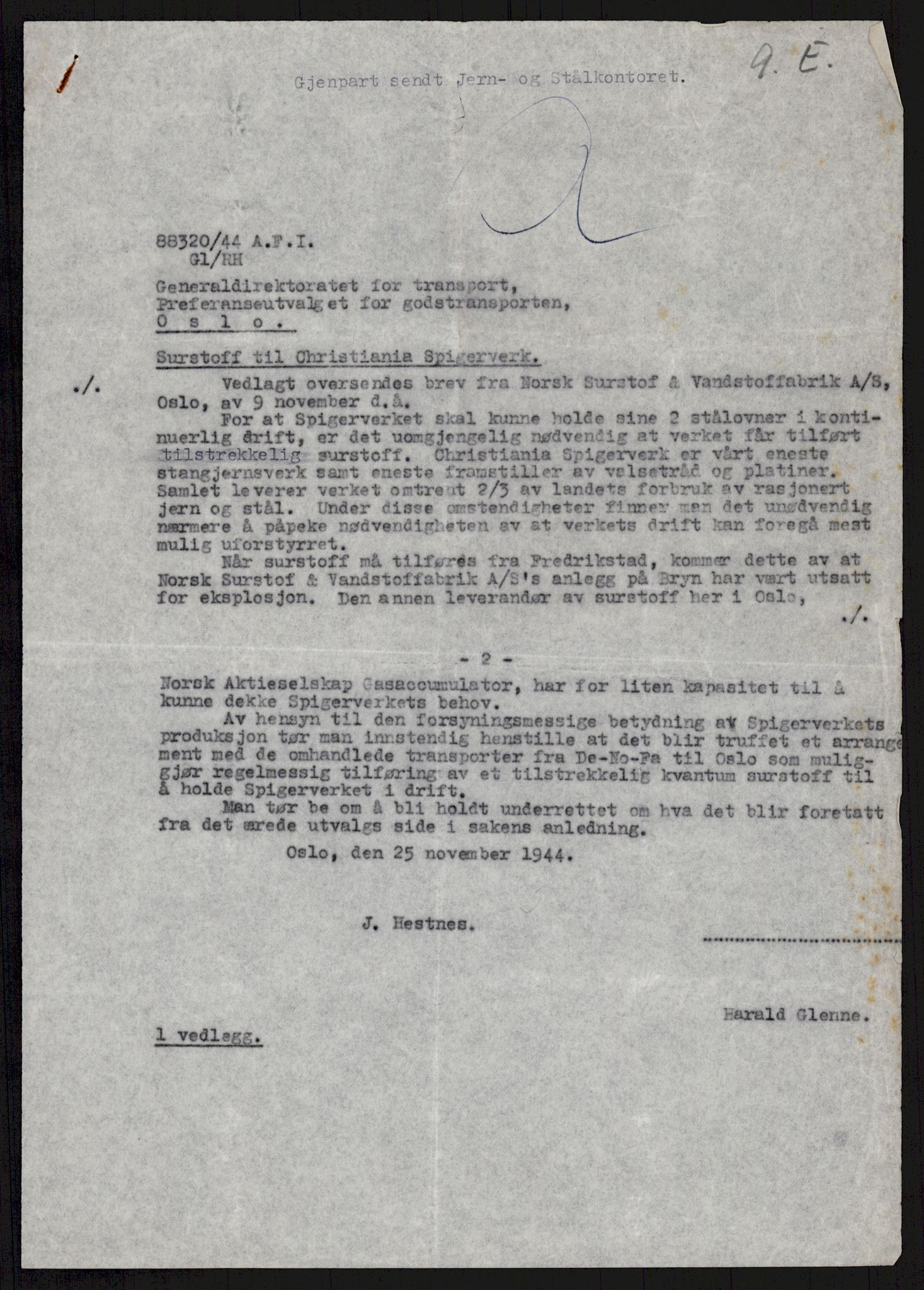 Direktoratet for industriforsyning, Sekretariatet, AV/RA-S-4153/D/Df/L0055: 9. Metallkontoret, 1940-1945, p. 61