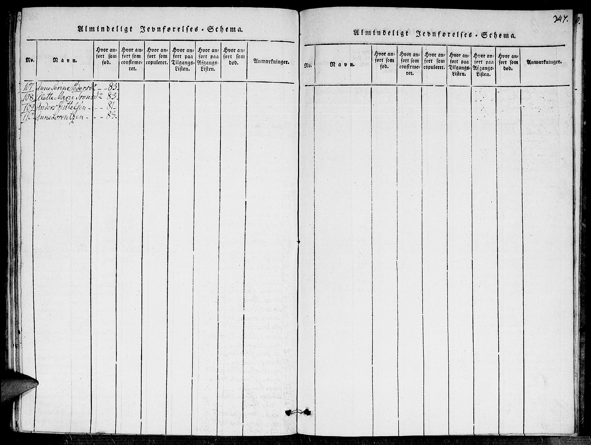 Fjære sokneprestkontor, SAK/1111-0011/F/Fa/L0001: Parish register (official) no. A 1 /1, 1816-1826, p. 347