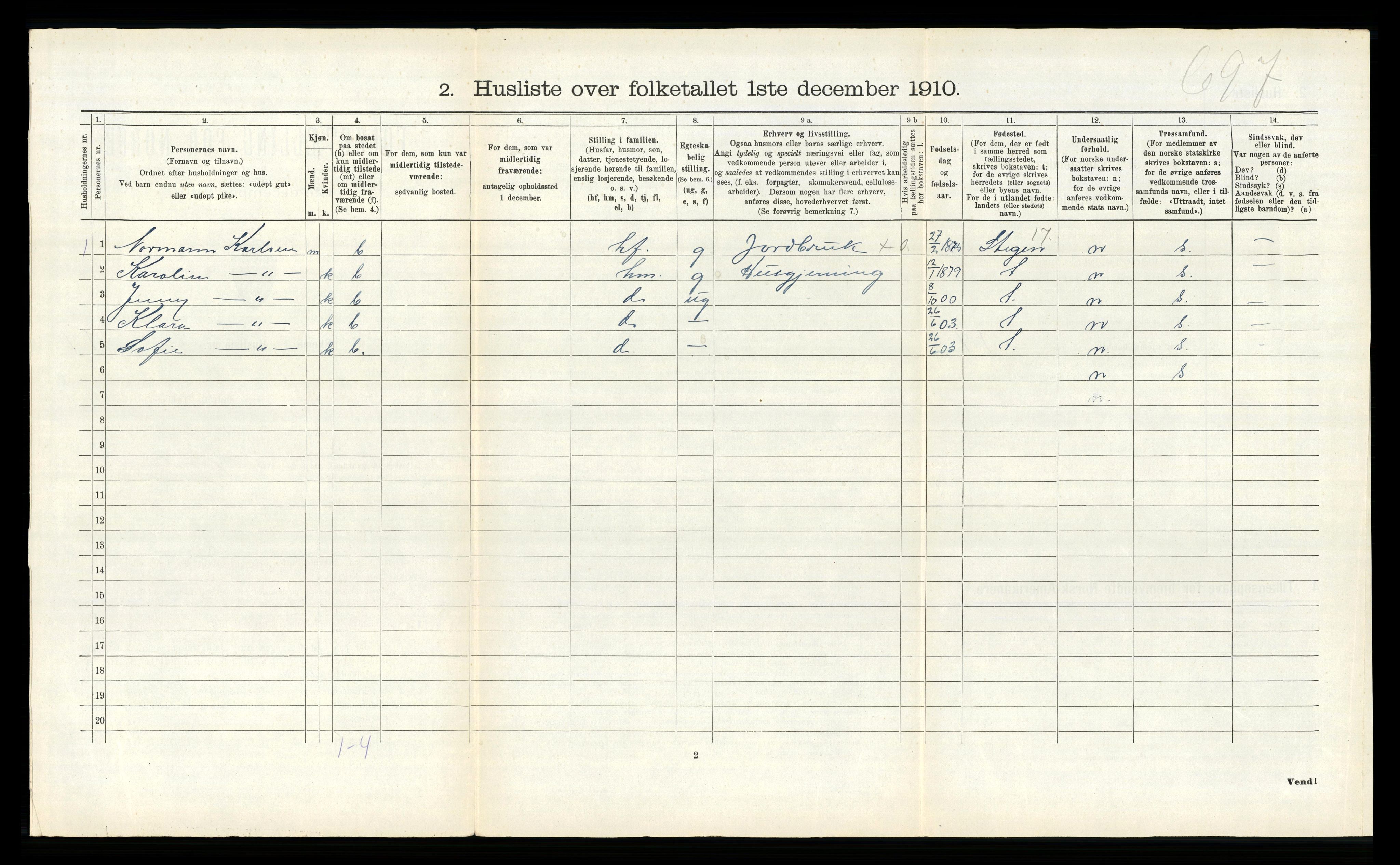 RA, 1910 census for Hamarøy, 1910, p. 77