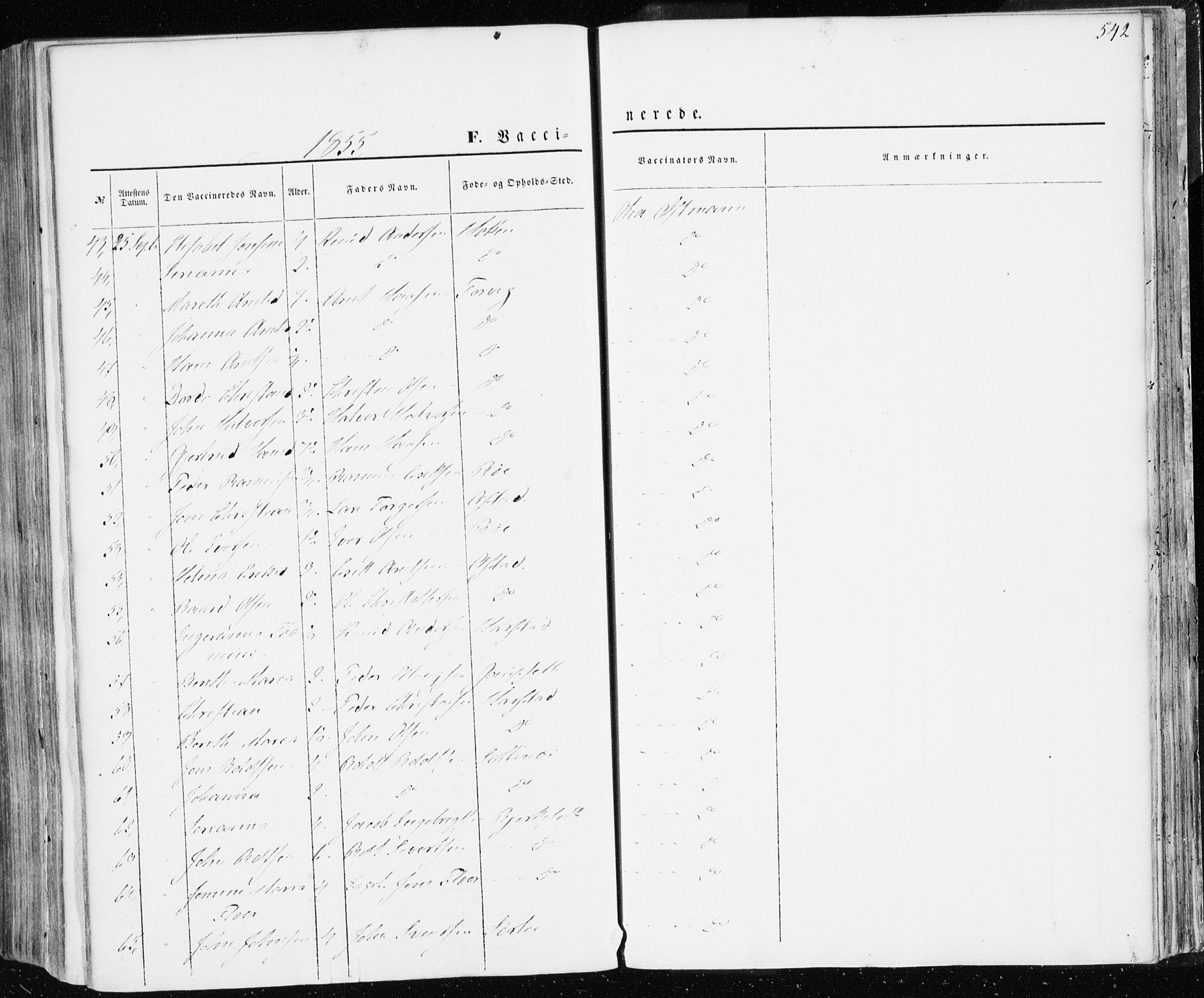 Ministerialprotokoller, klokkerbøker og fødselsregistre - Møre og Romsdal, AV/SAT-A-1454/586/L0984: Parish register (official) no. 586A10, 1844-1856, p. 542