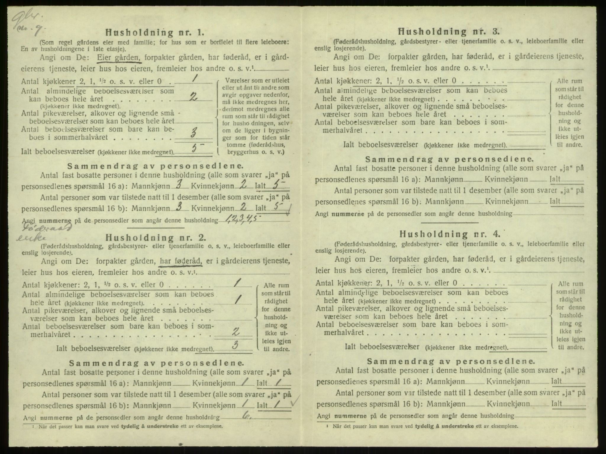 SAB, 1920 census for Masfjorden, 1920, p. 459