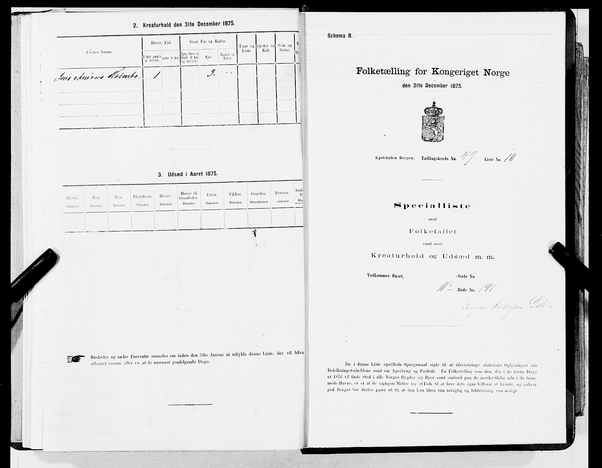 SAB, 1875 census for 1301 Bergen, 1875, p. 2577
