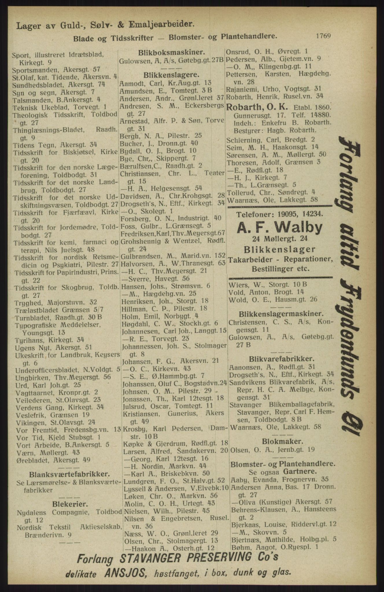 Kristiania/Oslo adressebok, PUBL/-, 1914, p. 1769