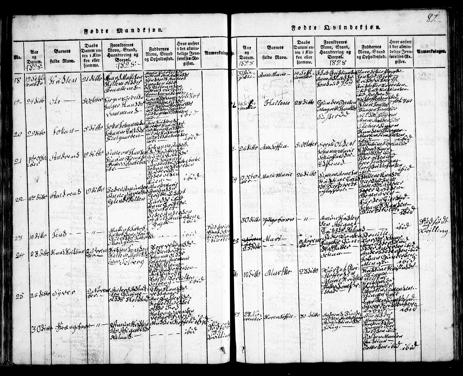 Skiptvet prestekontor Kirkebøker, SAO/A-20009/G/Ga/L0001: Parish register (copy) no. 1, 1815-1838, p. 81