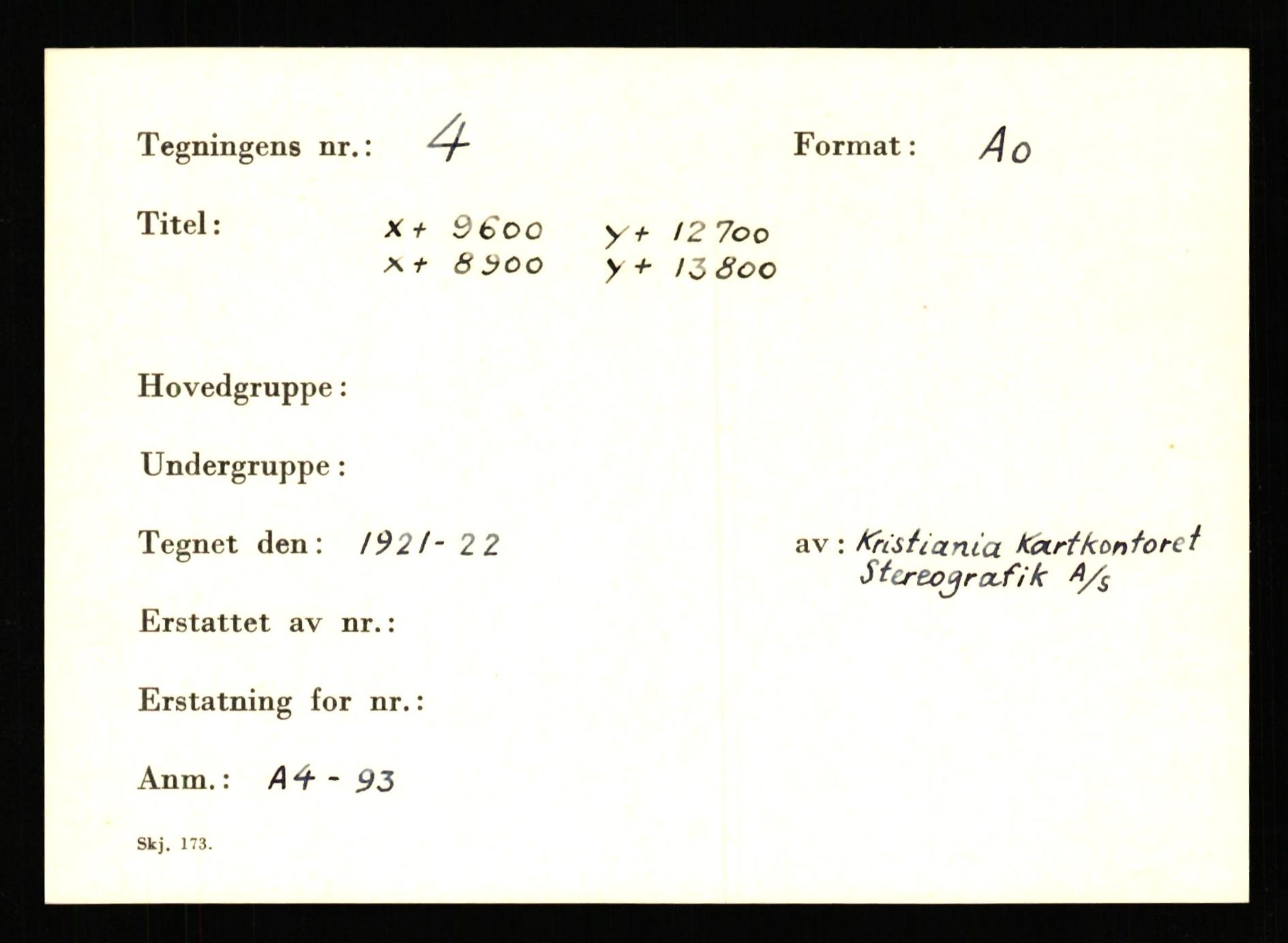 Kings Bay Kull Comp. A/S, AV/SATØ-P-0072/T/Ta/L0606: Kartotek over kart og tegninger, registrert etter nummer og etter emne, 1913-1974, p. 5