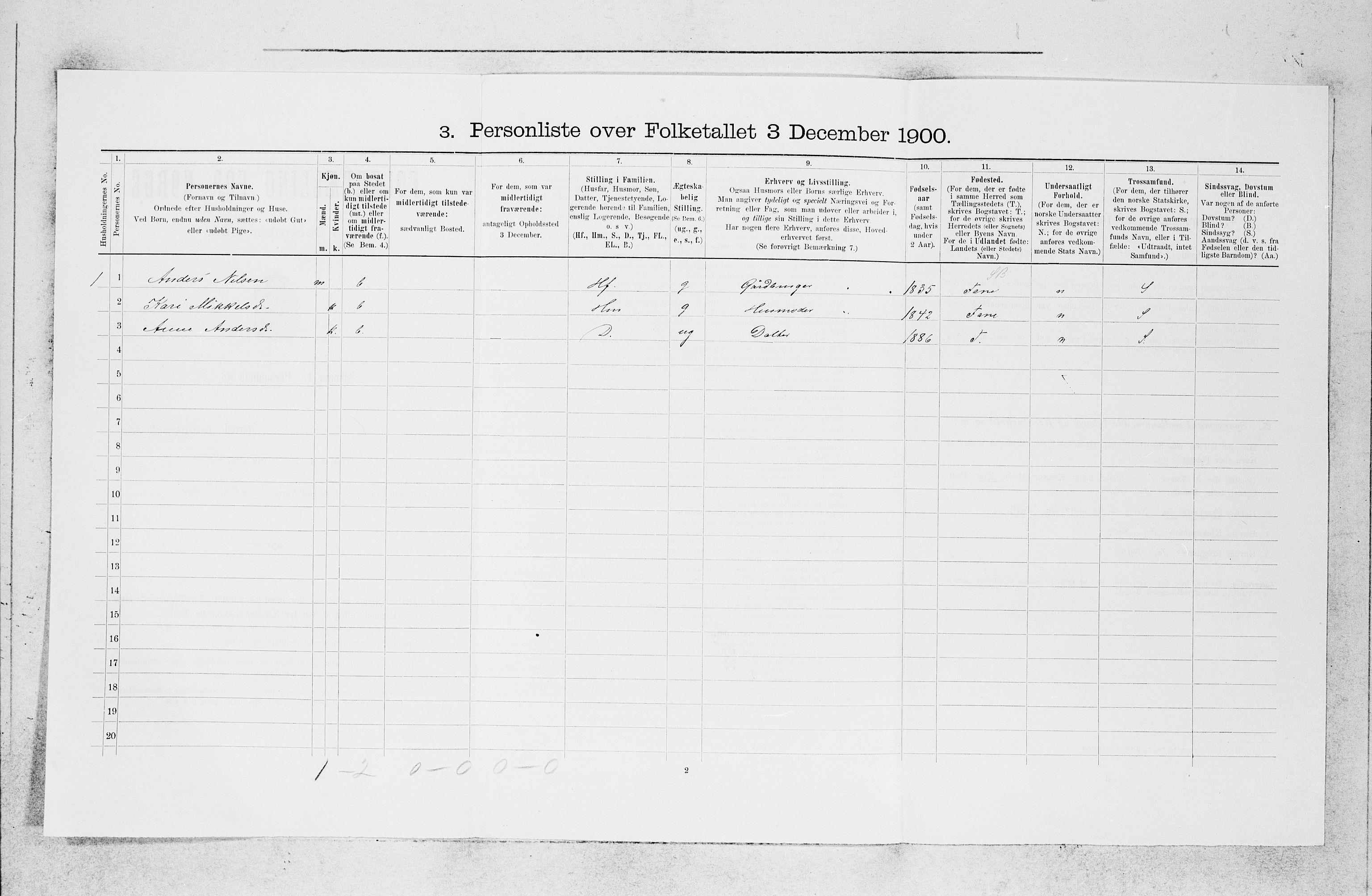 SAB, 1900 census for Askøy, 1900, p. 1489