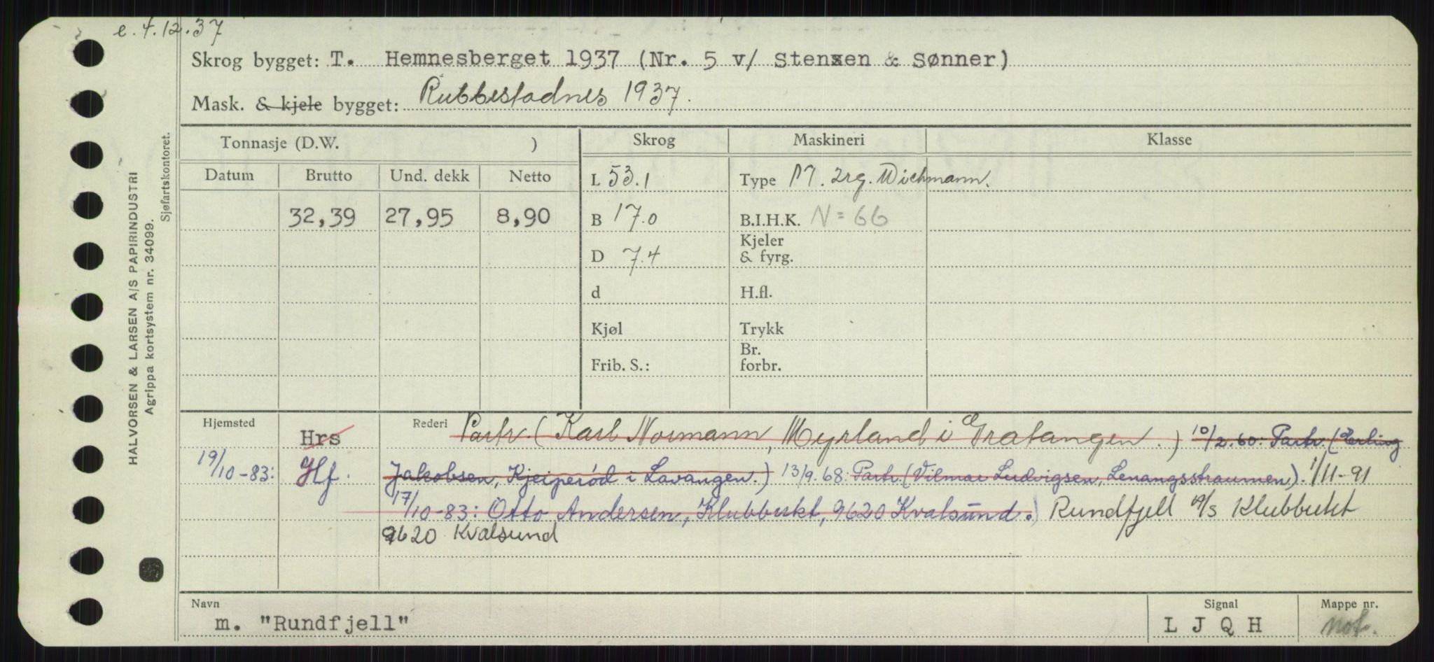 Sjøfartsdirektoratet med forløpere, Skipsmålingen, RA/S-1627/H/Ha/L0004/0002: Fartøy, Mas-R / Fartøy, Odin-R, p. 889