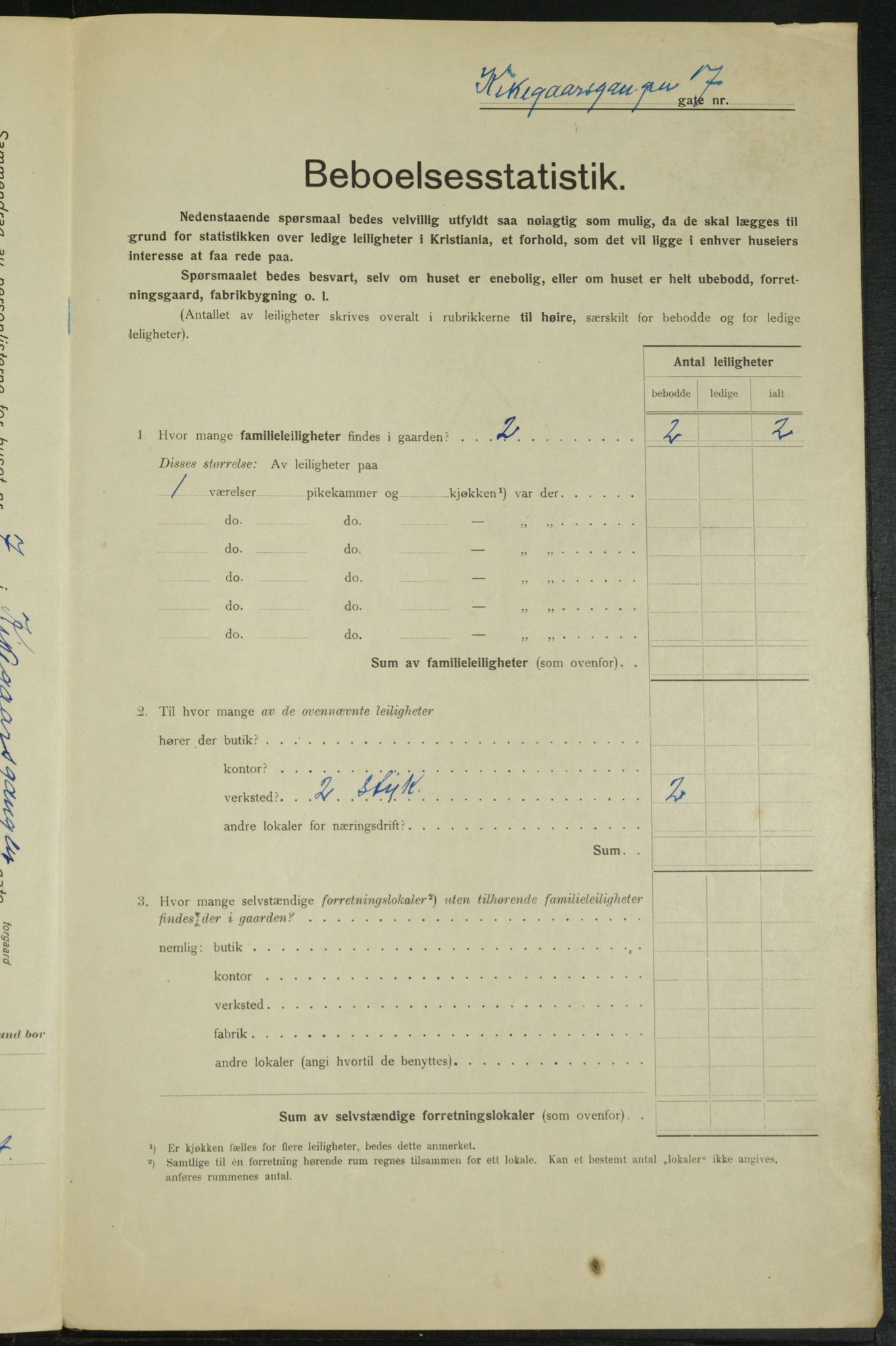 OBA, Municipal Census 1915 for Kristiania, 1915, p. 49537