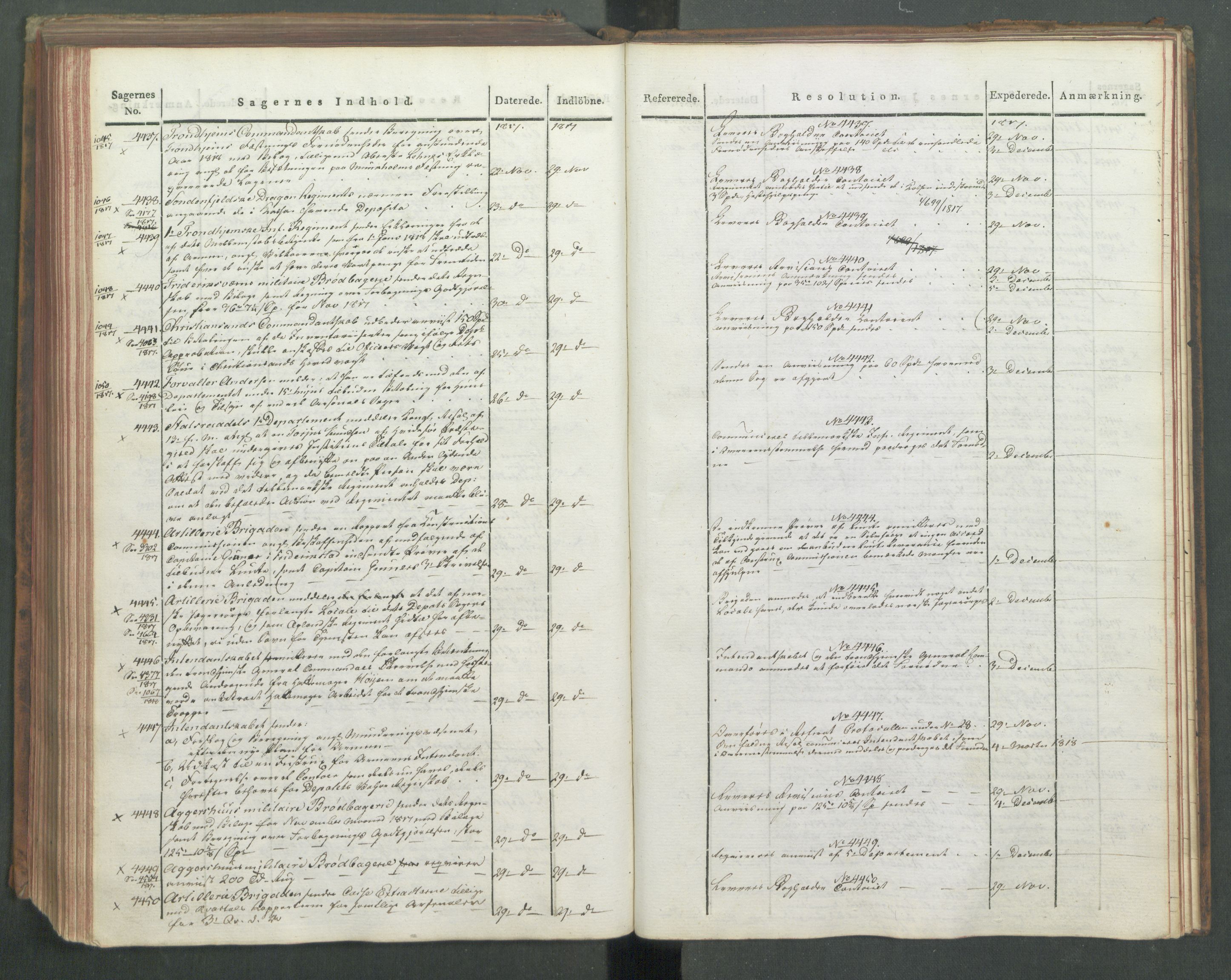 Armédepartementet, AV/RA-RAFA-3493/C/Ca/L0012: 6. Departements Journal, 1817