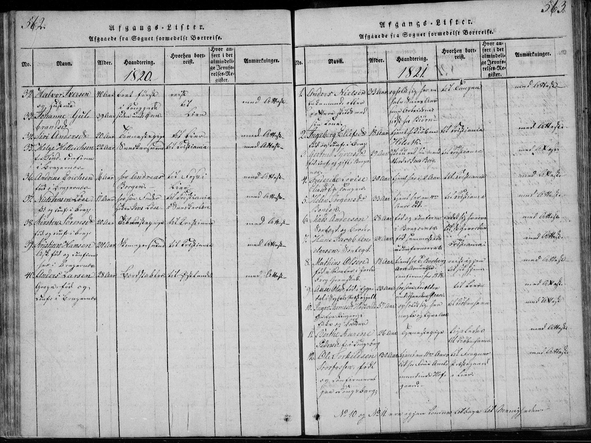 Bragernes kirkebøker, SAKO/A-6/F/Fa/L0007: Parish register (official) no. I 7, 1815-1829, p. 562-563