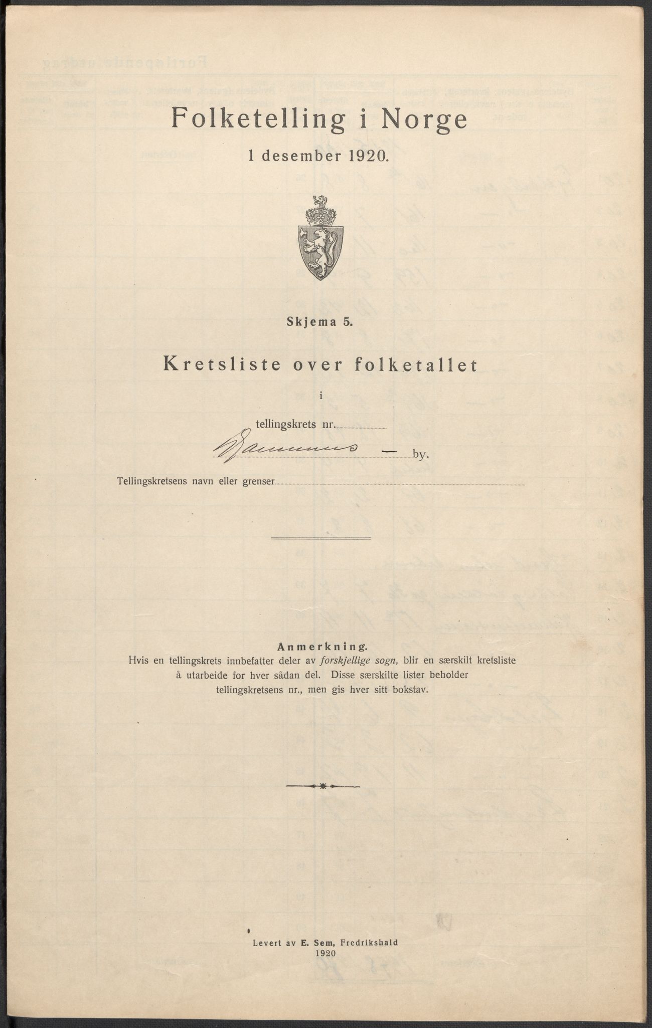 SAKO, 1920 census for Drammen, 1920, p. 85