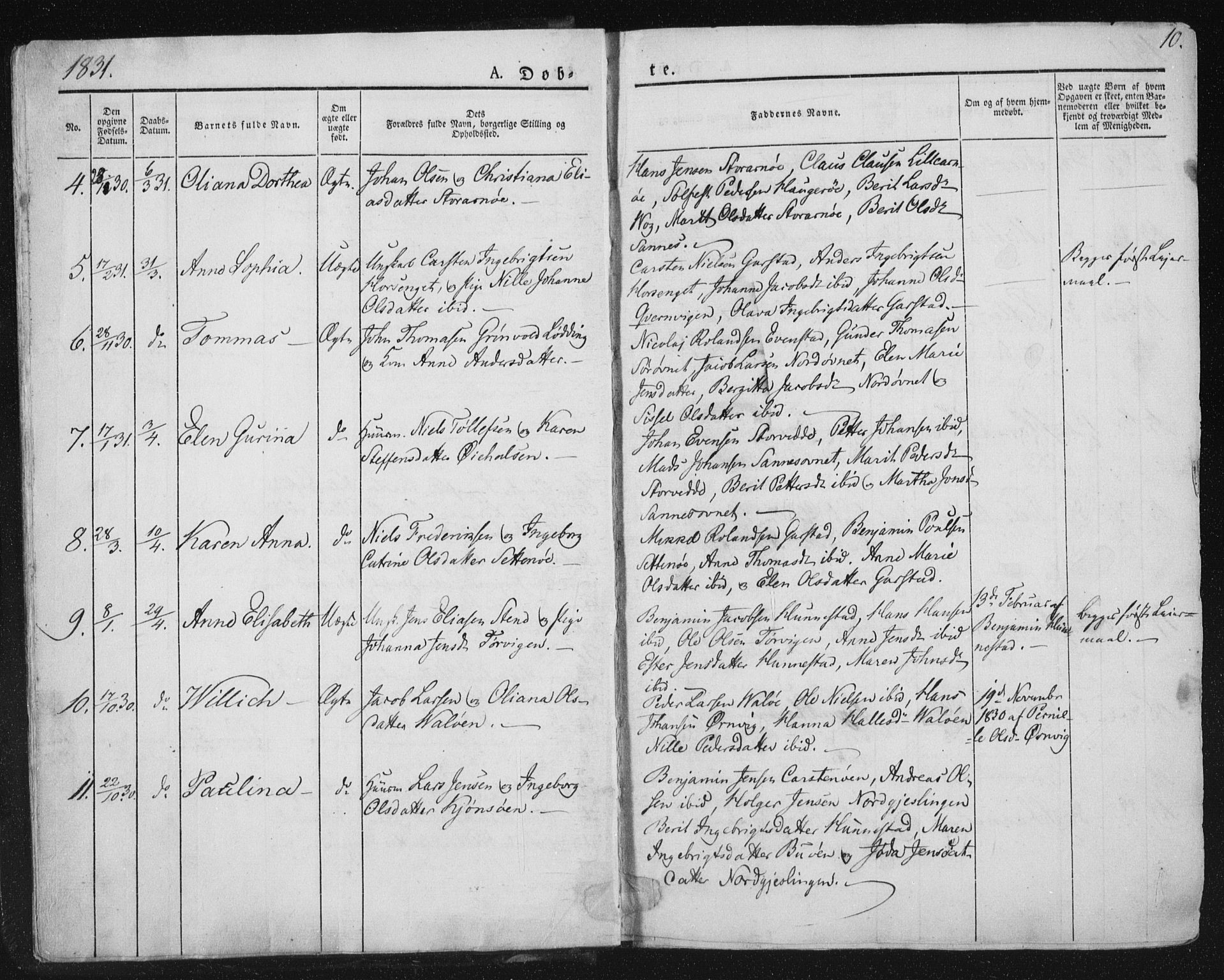 Ministerialprotokoller, klokkerbøker og fødselsregistre - Nord-Trøndelag, SAT/A-1458/784/L0669: Parish register (official) no. 784A04, 1829-1859, p. 10