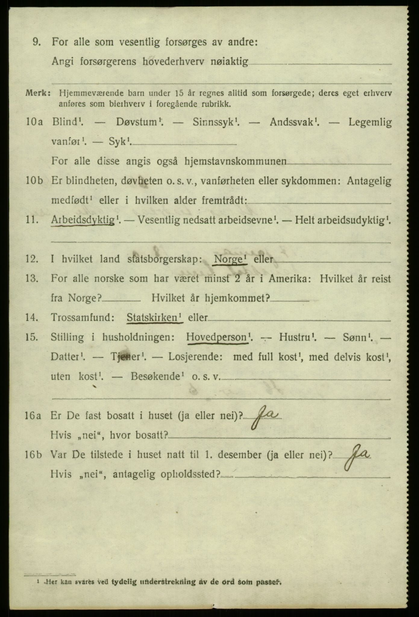 SAB, 1920 census for Naustdal, 1920, p. 864