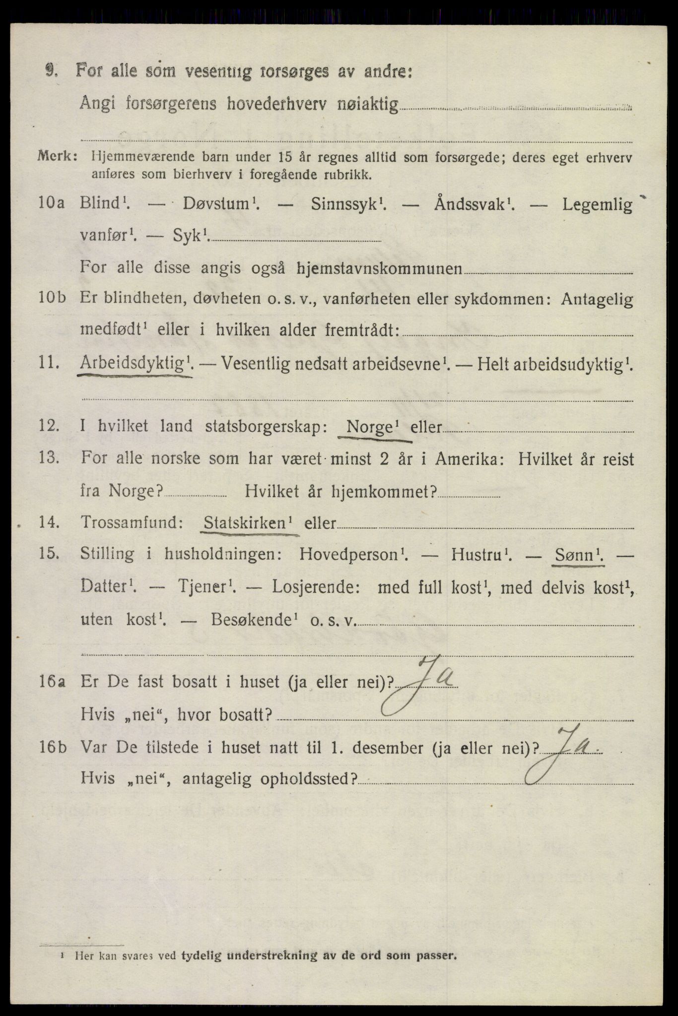 SAKO, 1920 census for Solum, 1920, p. 8167