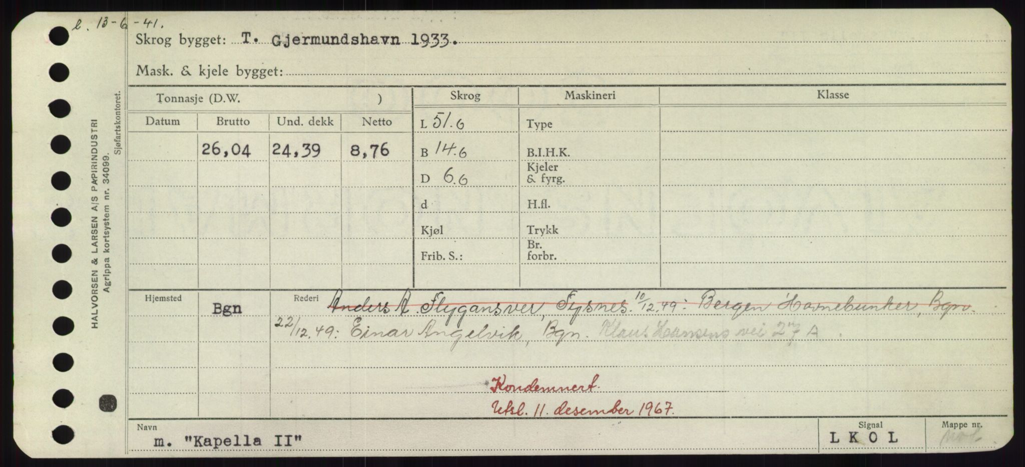 Sjøfartsdirektoratet med forløpere, Skipsmålingen, RA/S-1627/H/Hd/L0020: Fartøy, K-Kon, p. 47