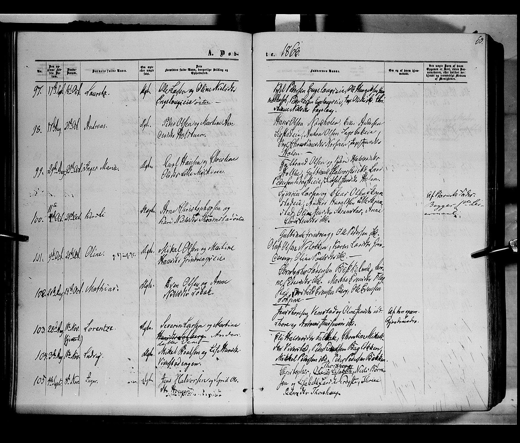 Løten prestekontor, AV/SAH-PREST-022/K/Ka/L0008: Parish register (official) no. 8, 1860-1877, p. 60