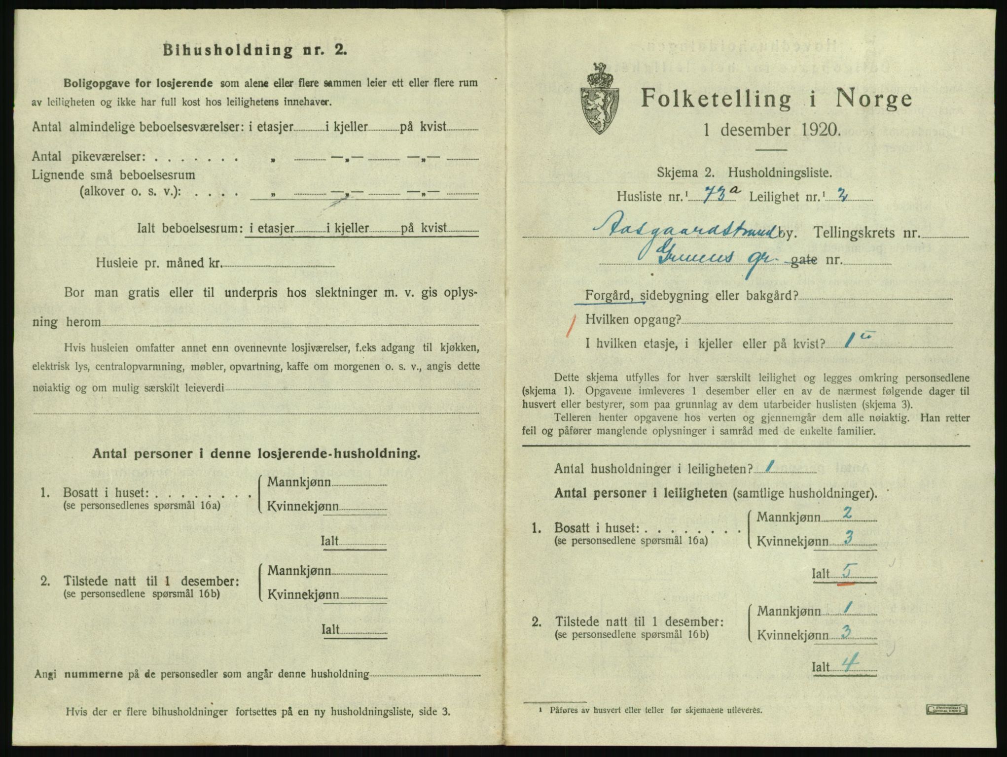 SAKO, 1920 census for Åsgårdstrand, 1920, p. 499