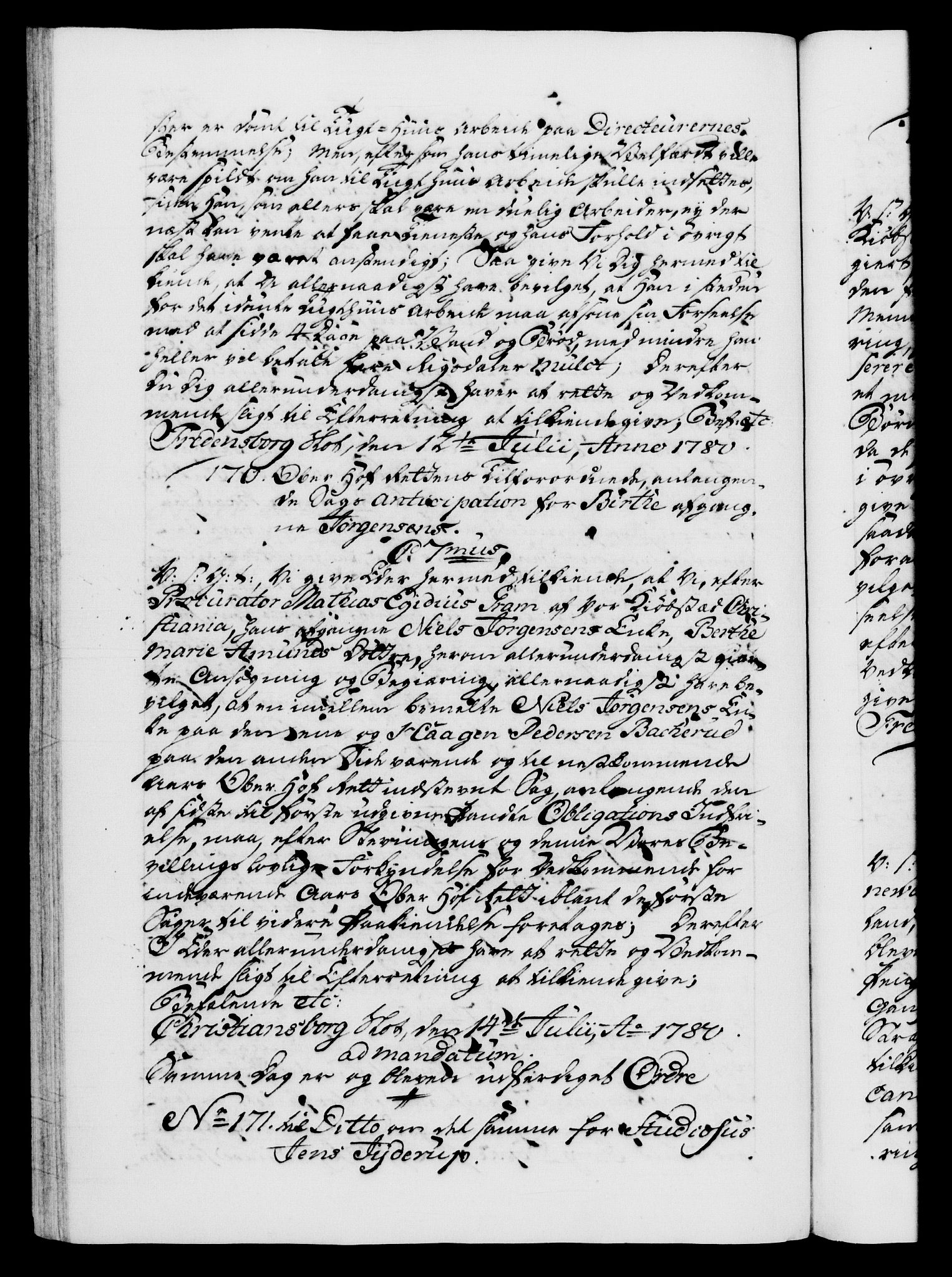 Danske Kanselli 1572-1799, AV/RA-EA-3023/F/Fc/Fca/Fcab/L0042: Norske tegnelser, 1777-1781, p. 543b