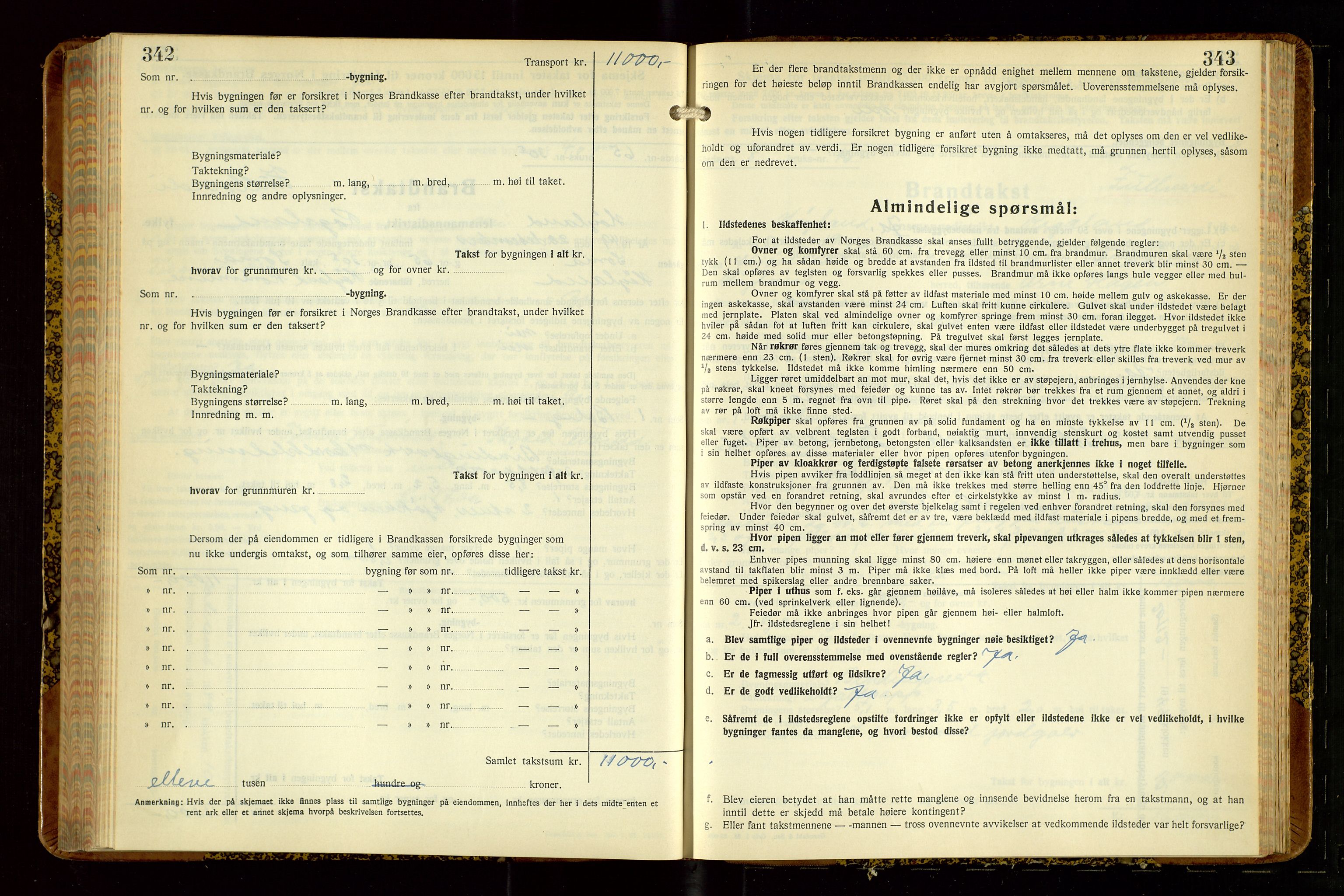 Høyland/Sandnes lensmannskontor, AV/SAST-A-100166/Gob/L0008: "Branntakstprotokoll", 1940-1952, p. 342-343