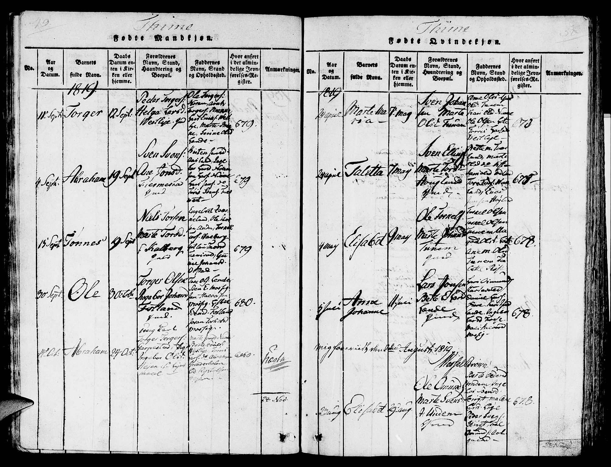 Lye sokneprestkontor, AV/SAST-A-101794/001/30/30BA/L0003: Parish register (official) no. A 3 /1, 1816-1826, p. 49-50