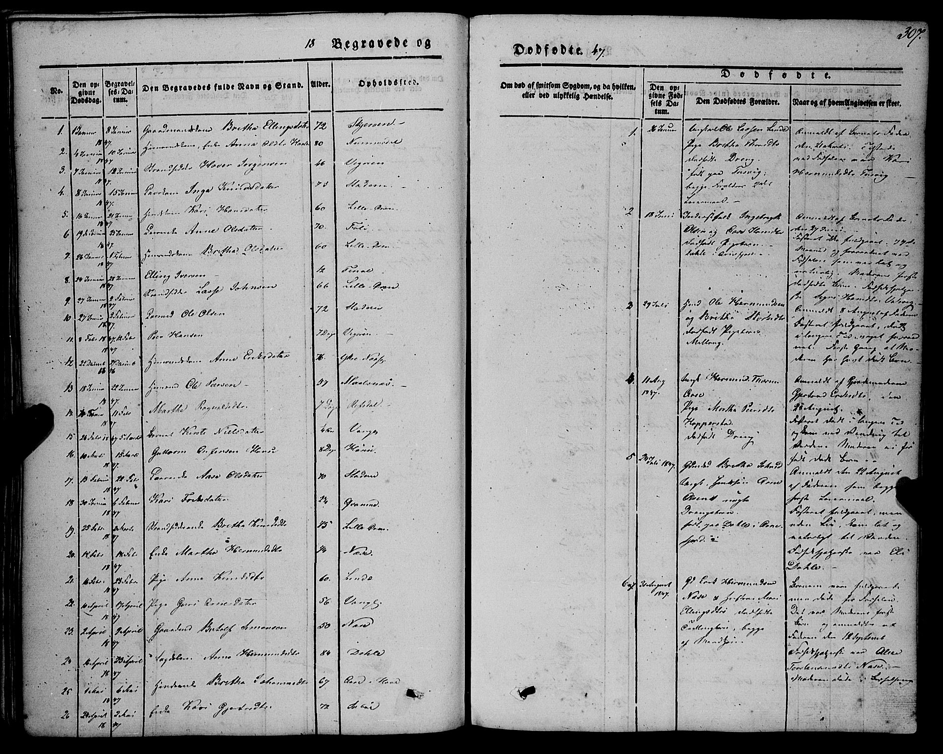 Vik sokneprestembete, AV/SAB-A-81501/H/Haa/Haaa/L0008: Parish register (official) no. A 8, 1846-1865, p. 307