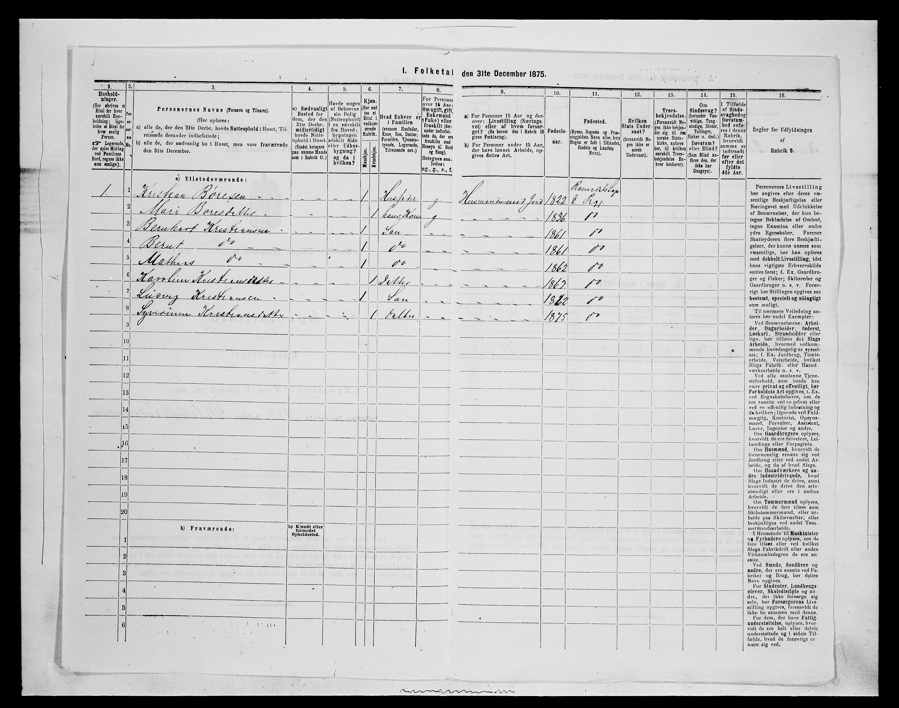 SAH, 1875 census for 0416P Romedal, 1875, p. 1211