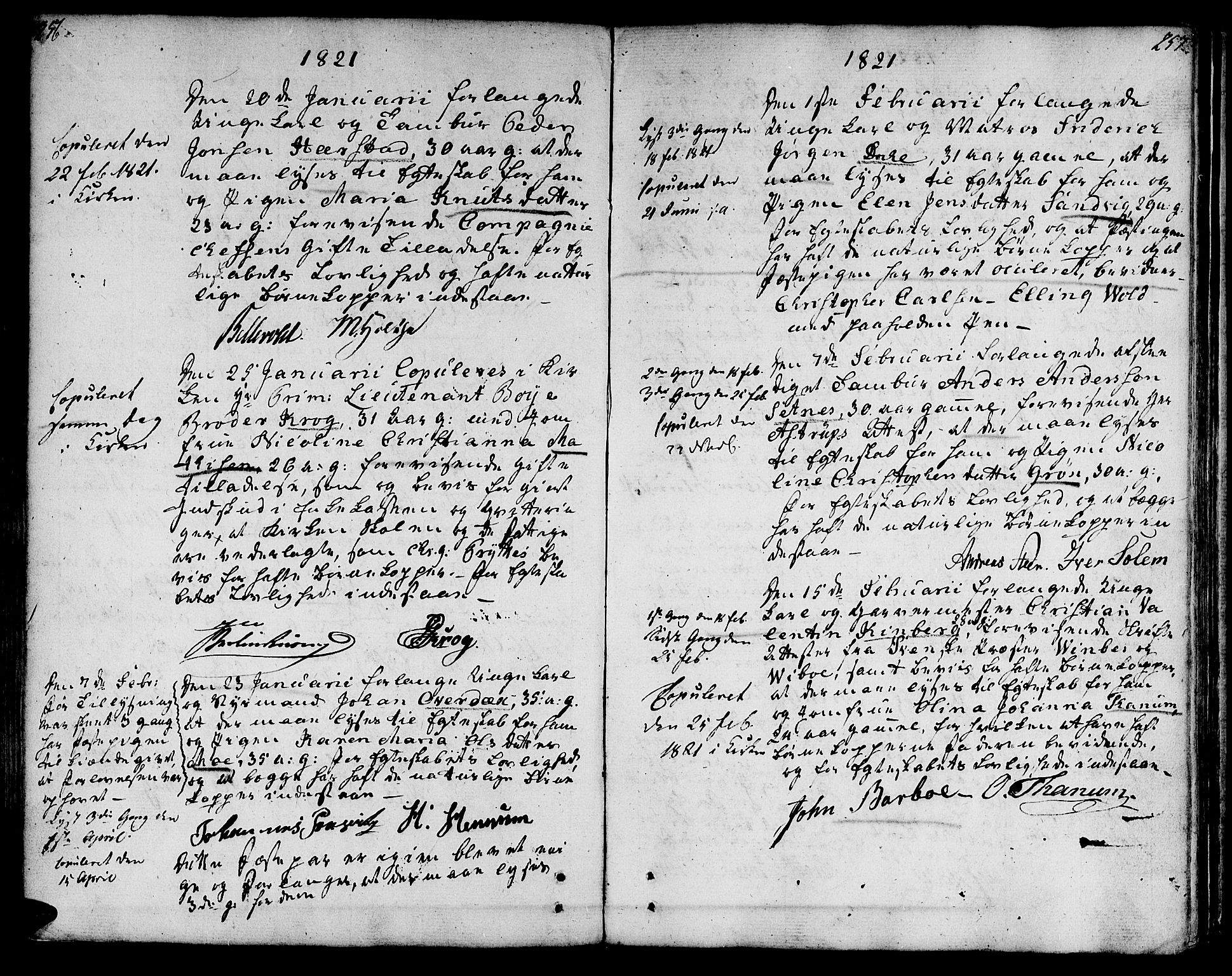 Ministerialprotokoller, klokkerbøker og fødselsregistre - Sør-Trøndelag, SAT/A-1456/601/L0042: Parish register (official) no. 601A10, 1802-1830, p. 256-257