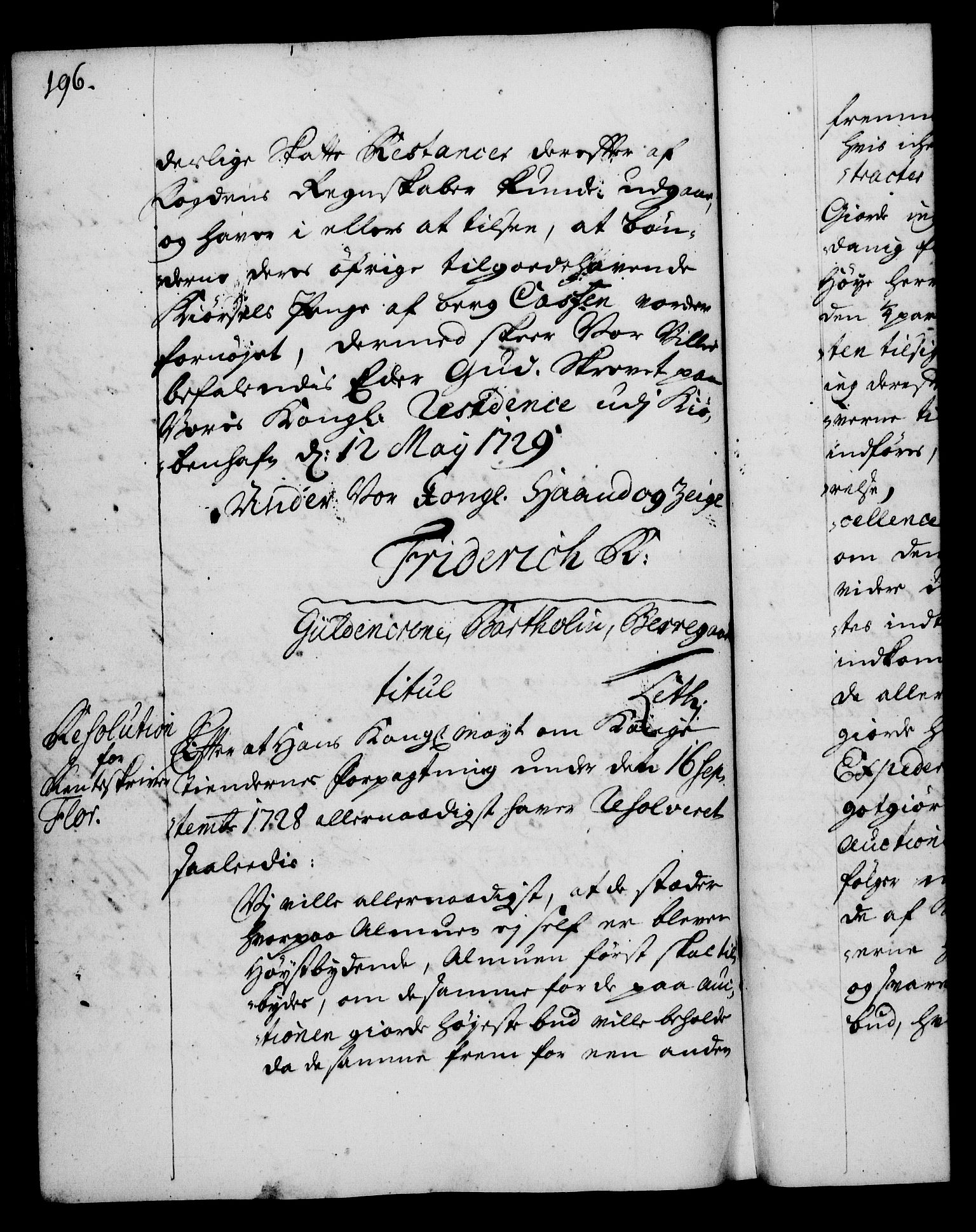 Rentekammeret, Kammerkanselliet, AV/RA-EA-3111/G/Gg/Gga/L0003: Norsk ekspedisjonsprotokoll med register (merket RK 53.3), 1727-1734, p. 196