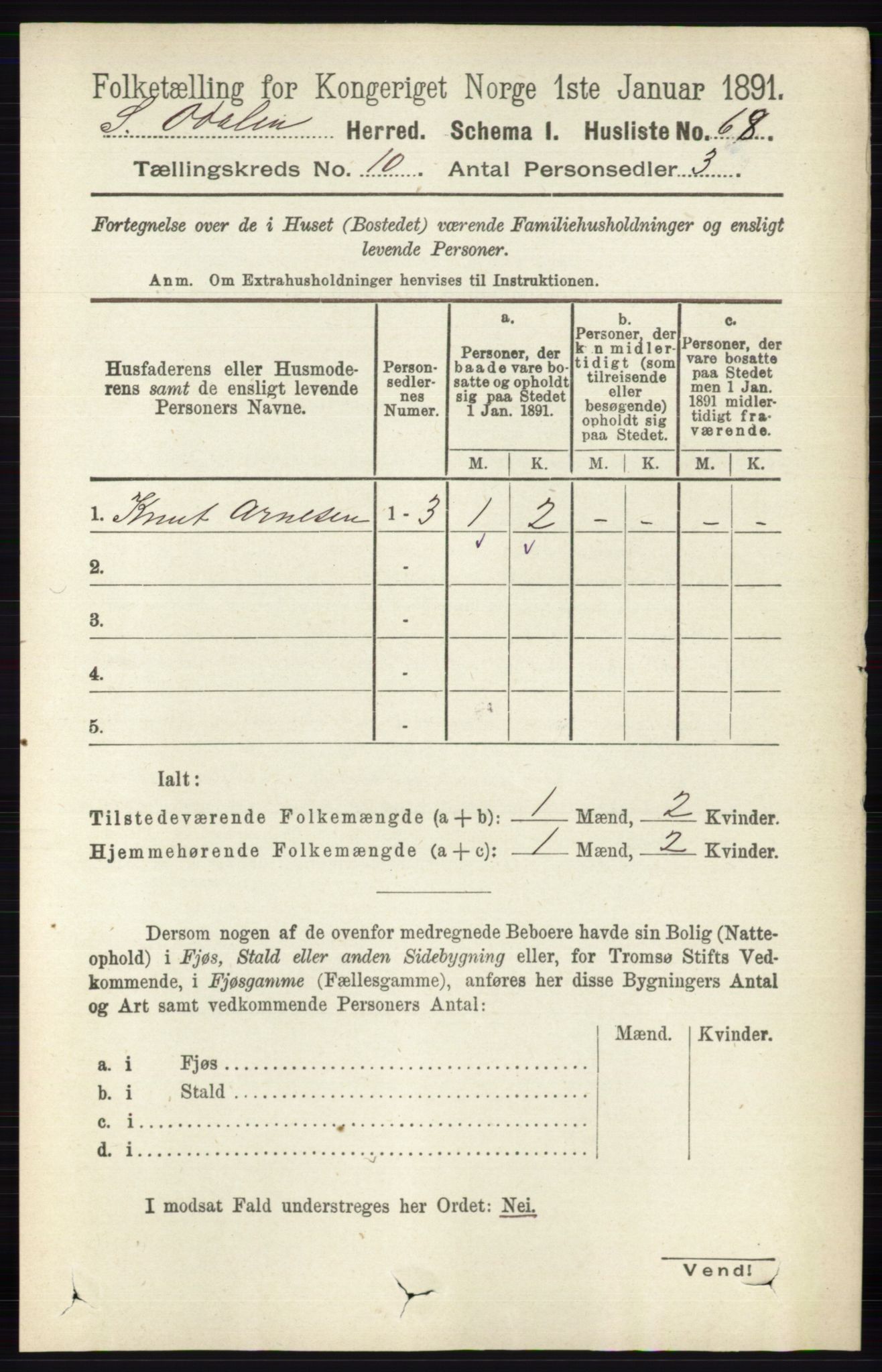 RA, 1891 census for 0419 Sør-Odal, 1891, p. 4356