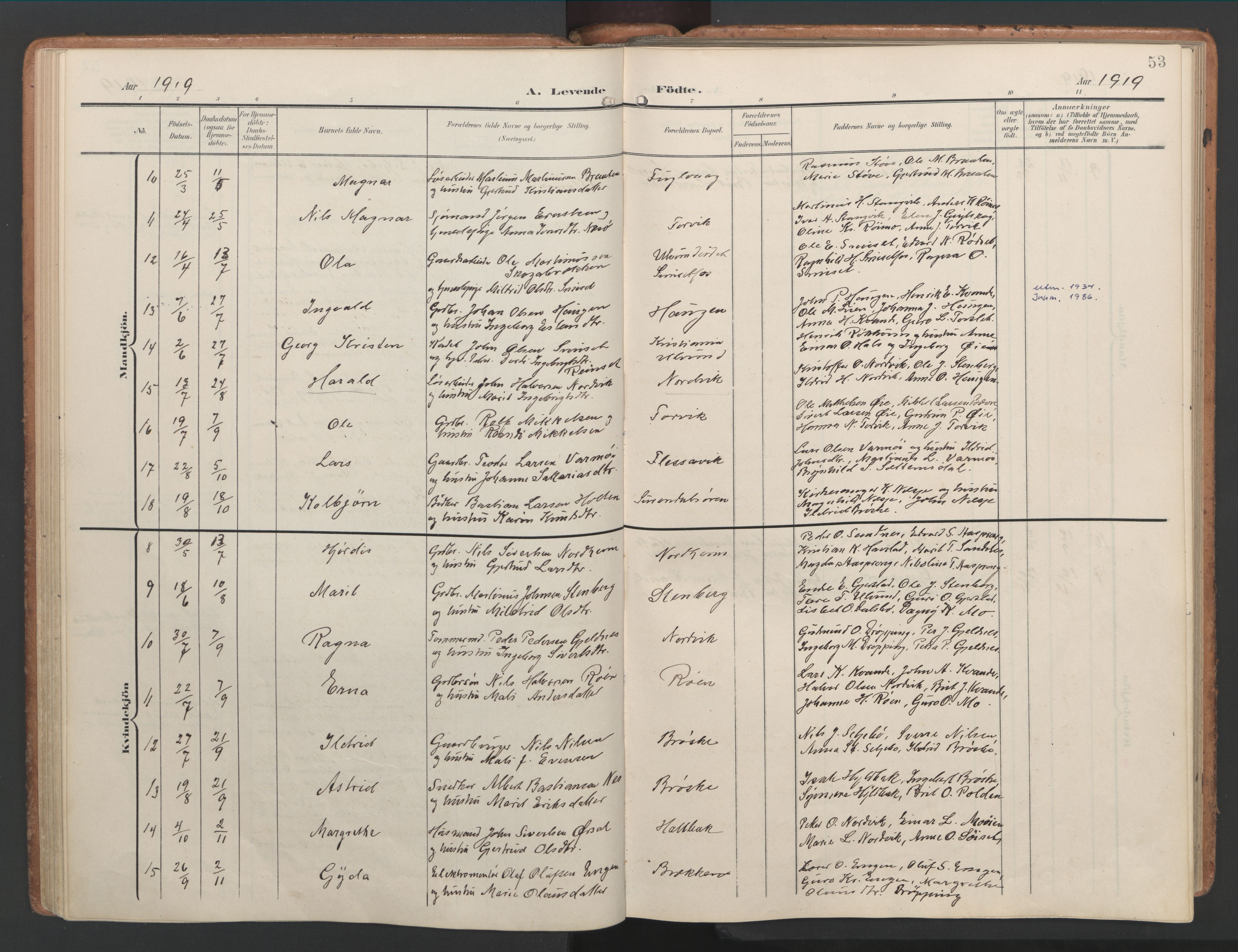 Ministerialprotokoller, klokkerbøker og fødselsregistre - Møre og Romsdal, AV/SAT-A-1454/592/L1030: Parish register (official) no. 592A08, 1901-1925, p. 53