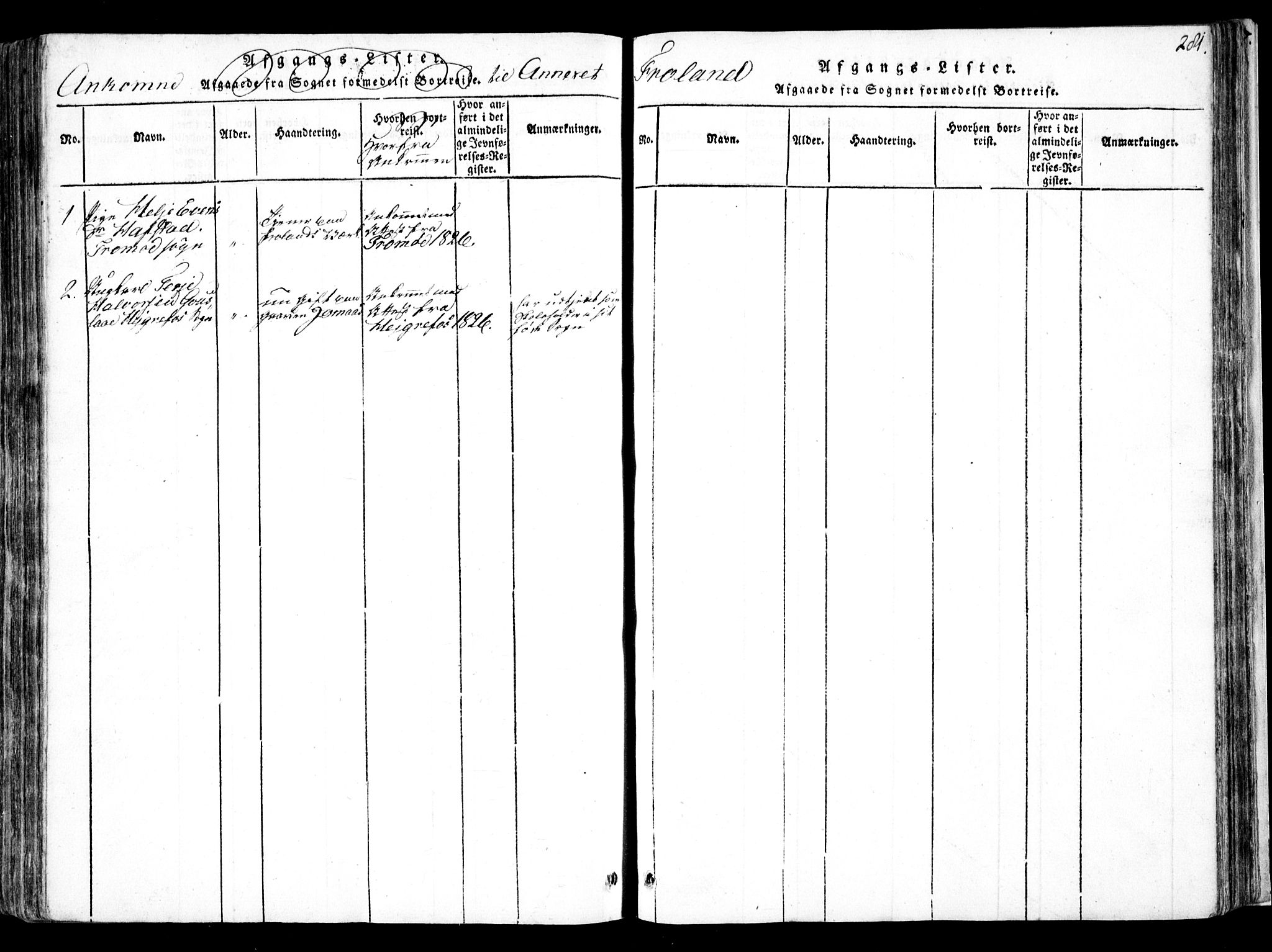Fjære sokneprestkontor, AV/SAK-1111-0011/F/Fb/L0007: Parish register (copy) no. B 7, 1816-1826, p. 281