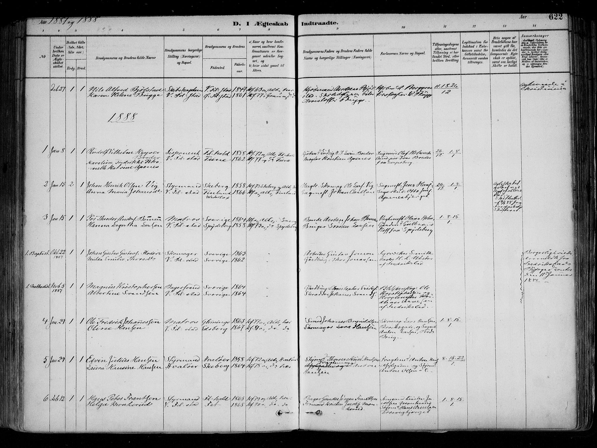Fredrikstad domkirkes prestekontor Kirkebøker, SAO/A-10906/F/Fa/L0004: Parish register (official) no. 4, 1878-1907, p. 622