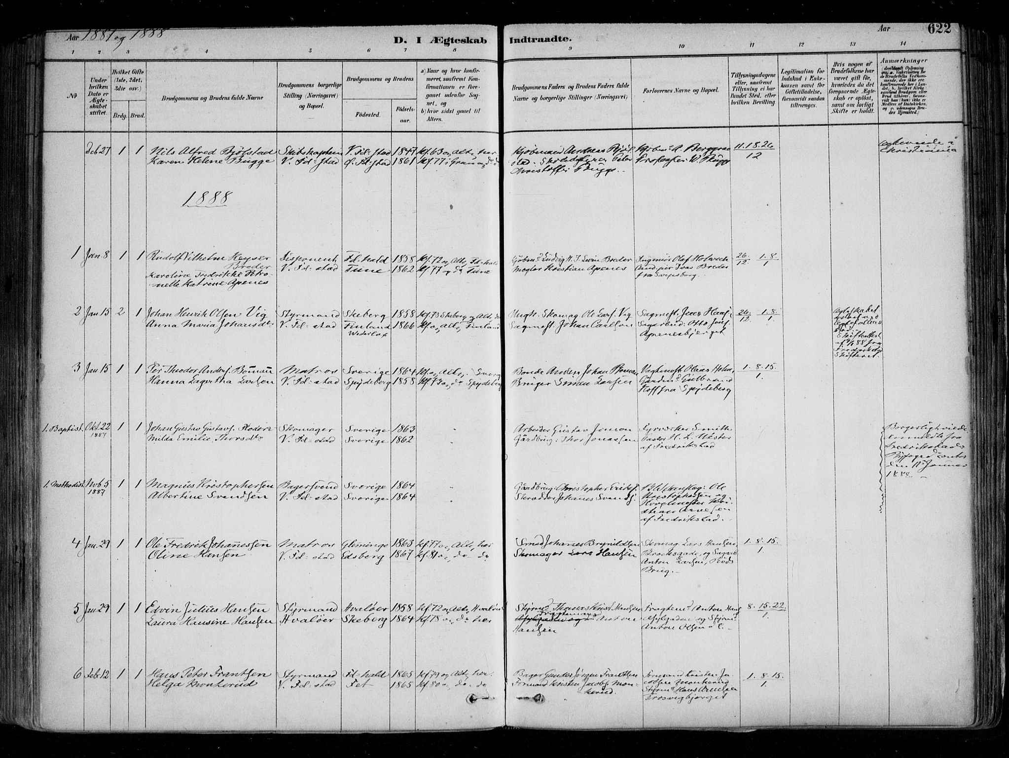 Fredrikstad domkirkes prestekontor Kirkebøker, AV/SAO-A-10906/F/Fa/L0004: Parish register (official) no. 4, 1878-1907, p. 622